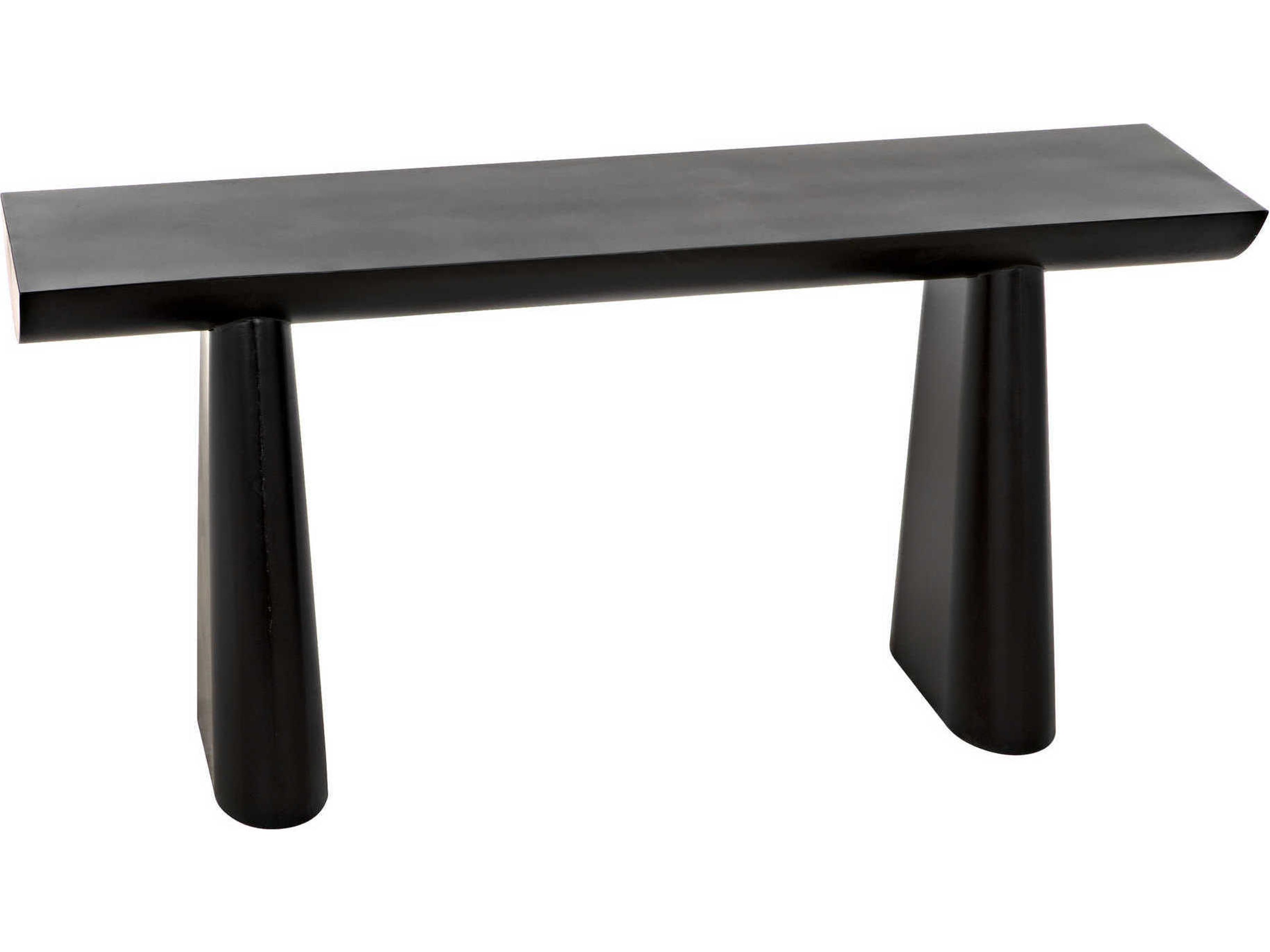 Noir Rectangular Black Metal Console Table