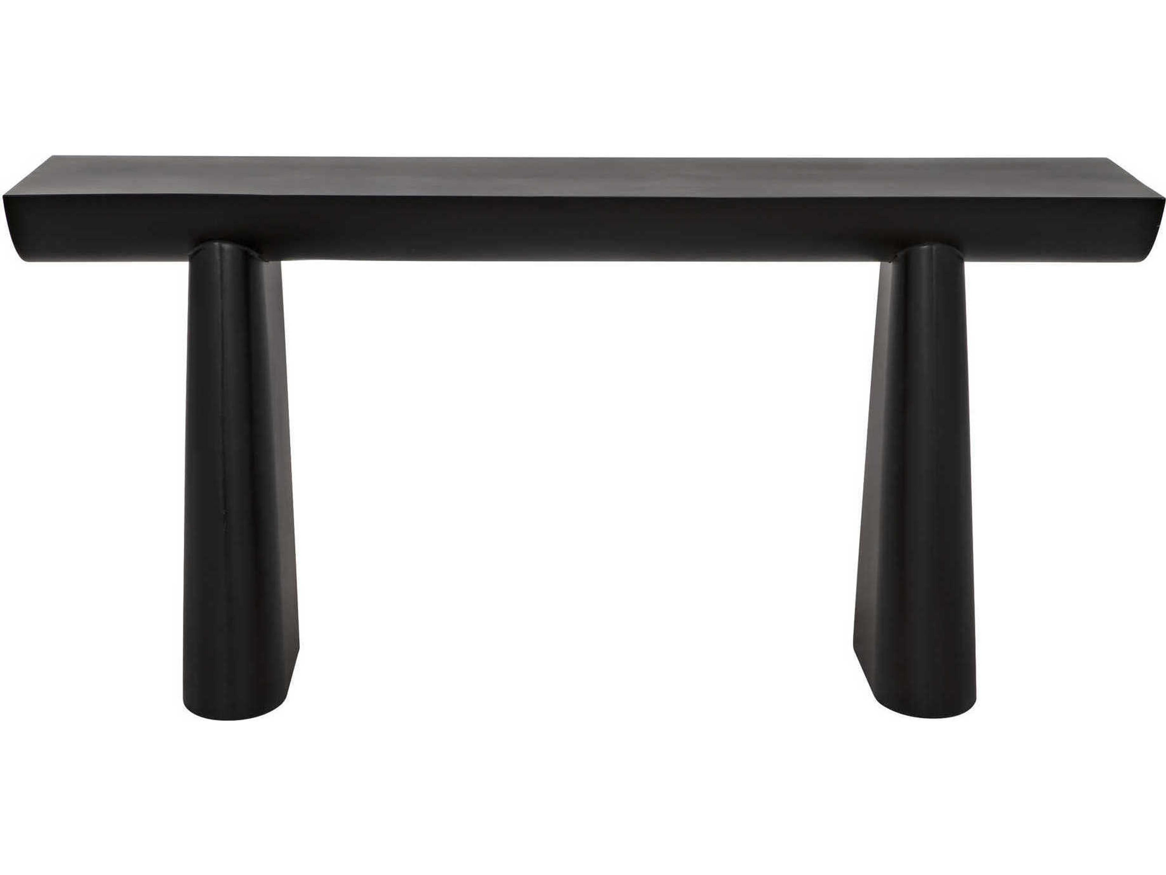 Noir Rectangular Black Metal Console Table