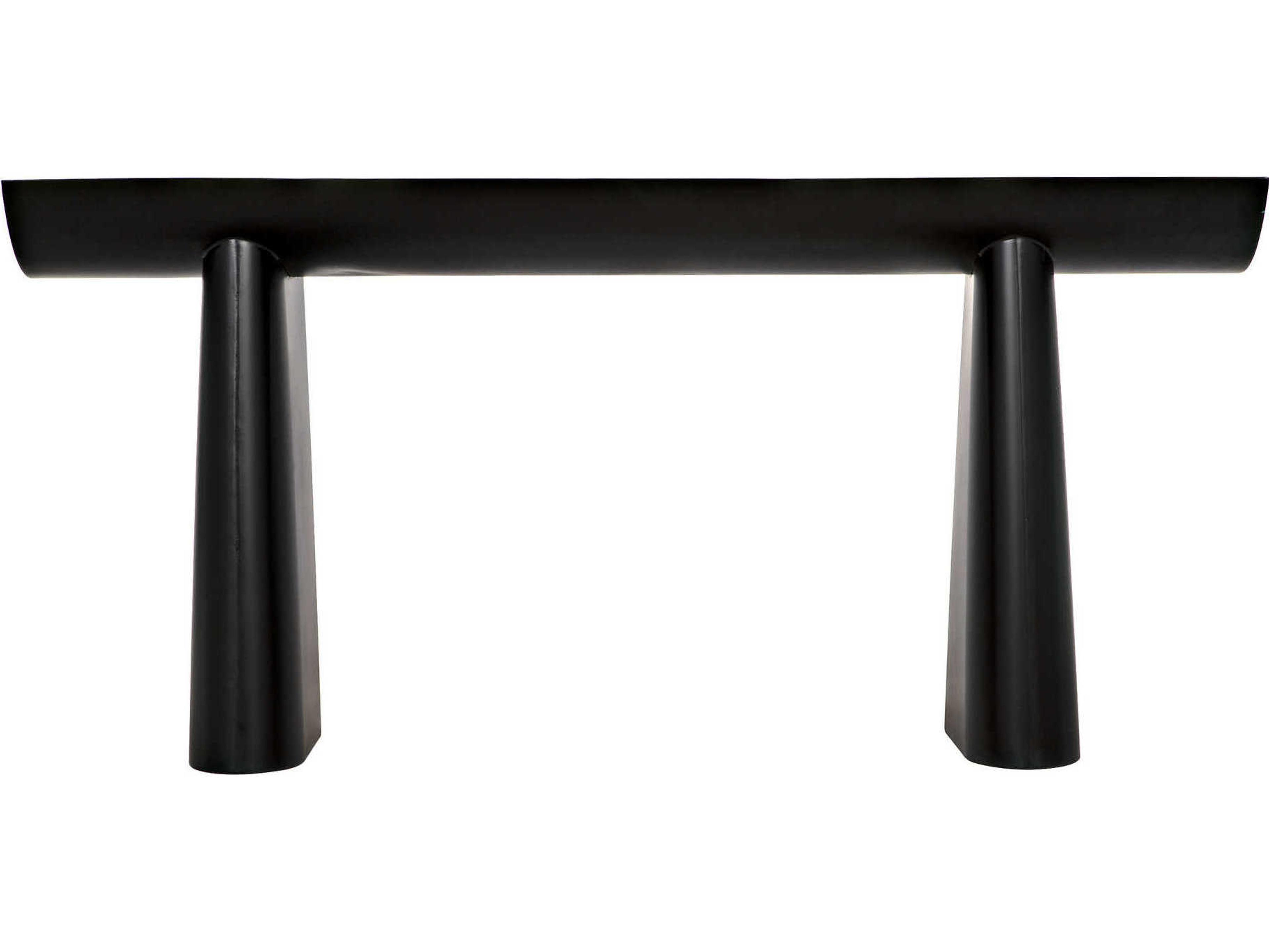 Noir Rectangular Black Metal Console Table