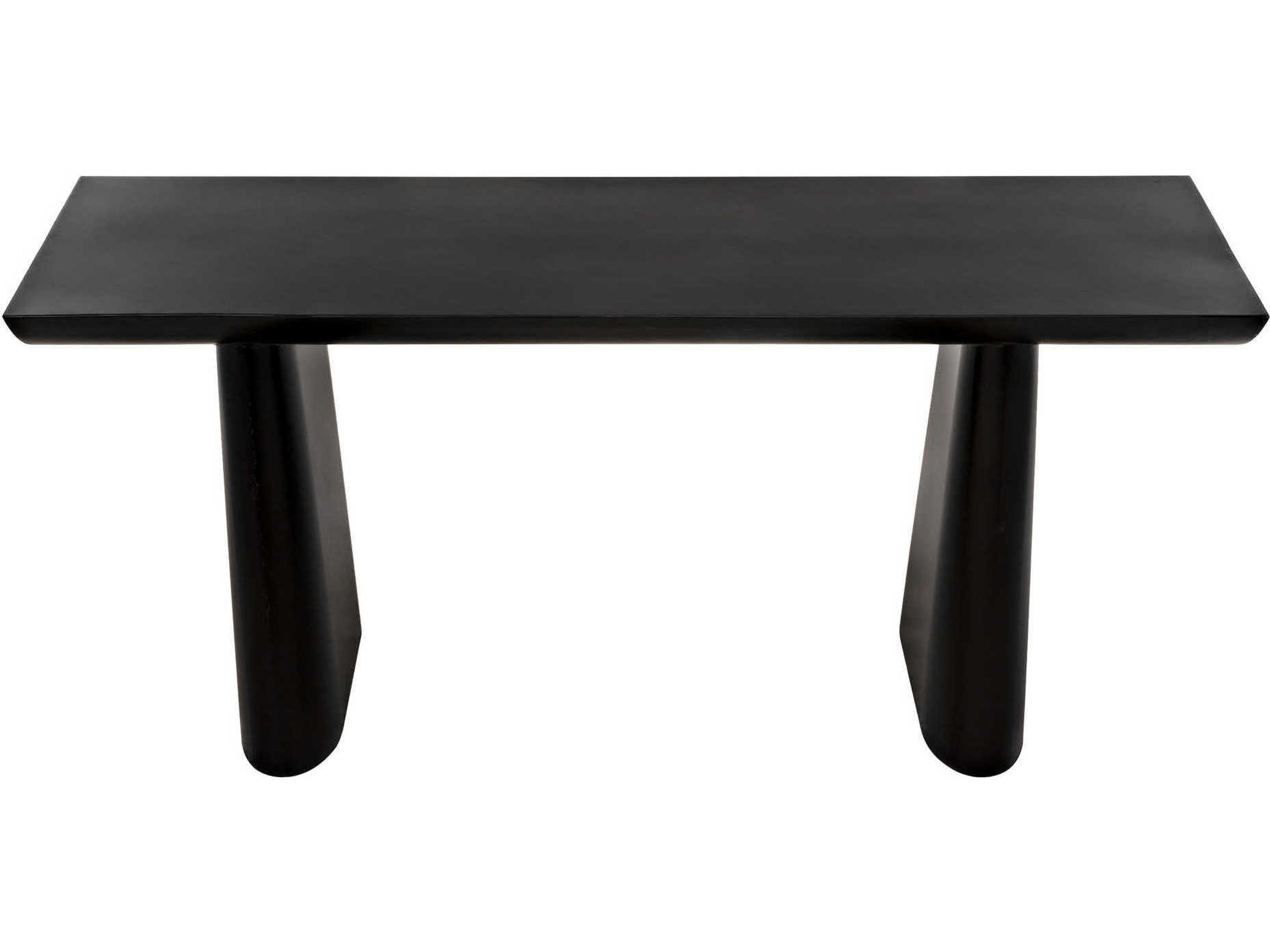 Noir Rectangular Black Metal Console Table