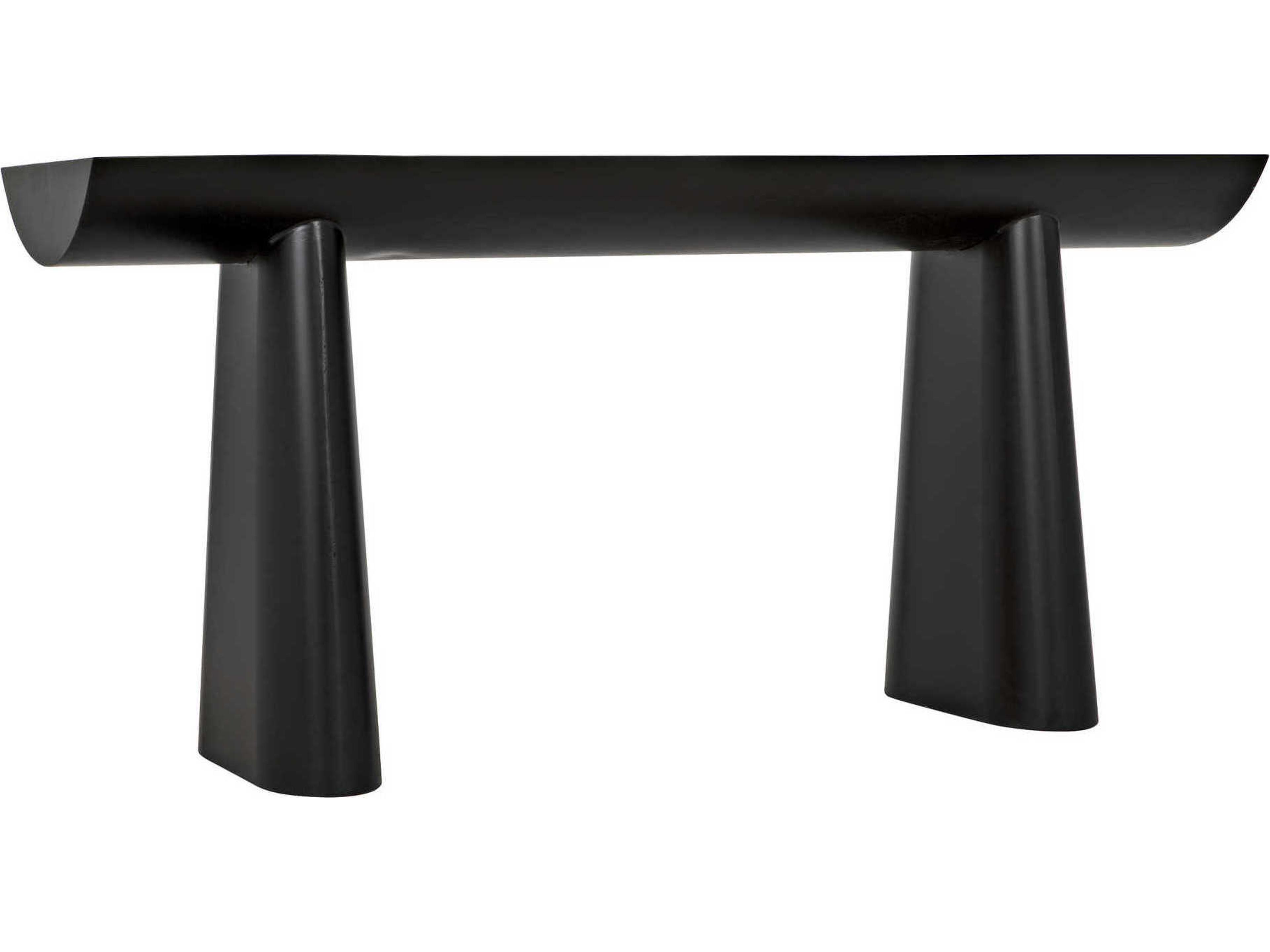Noir Rectangular Black Metal Console Table