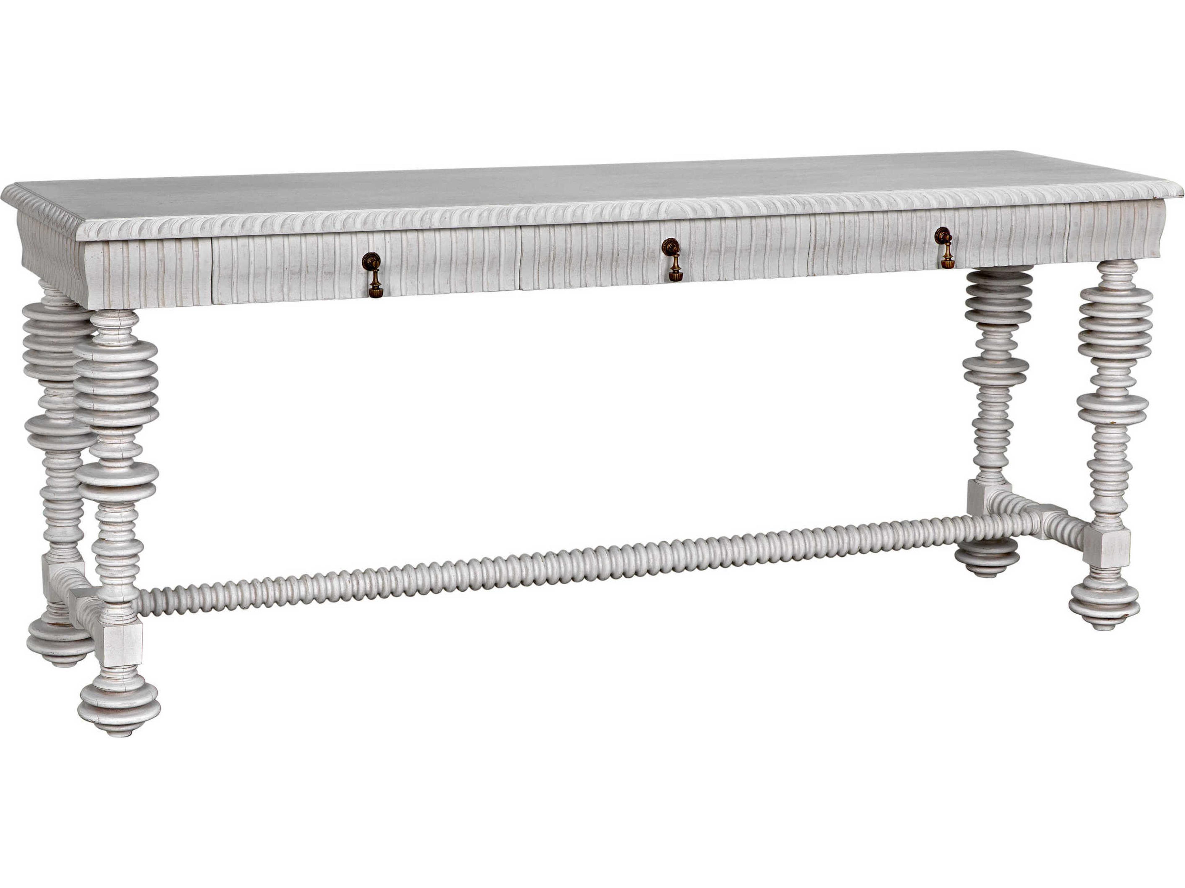 Rectangular Wood White Wash Console Table