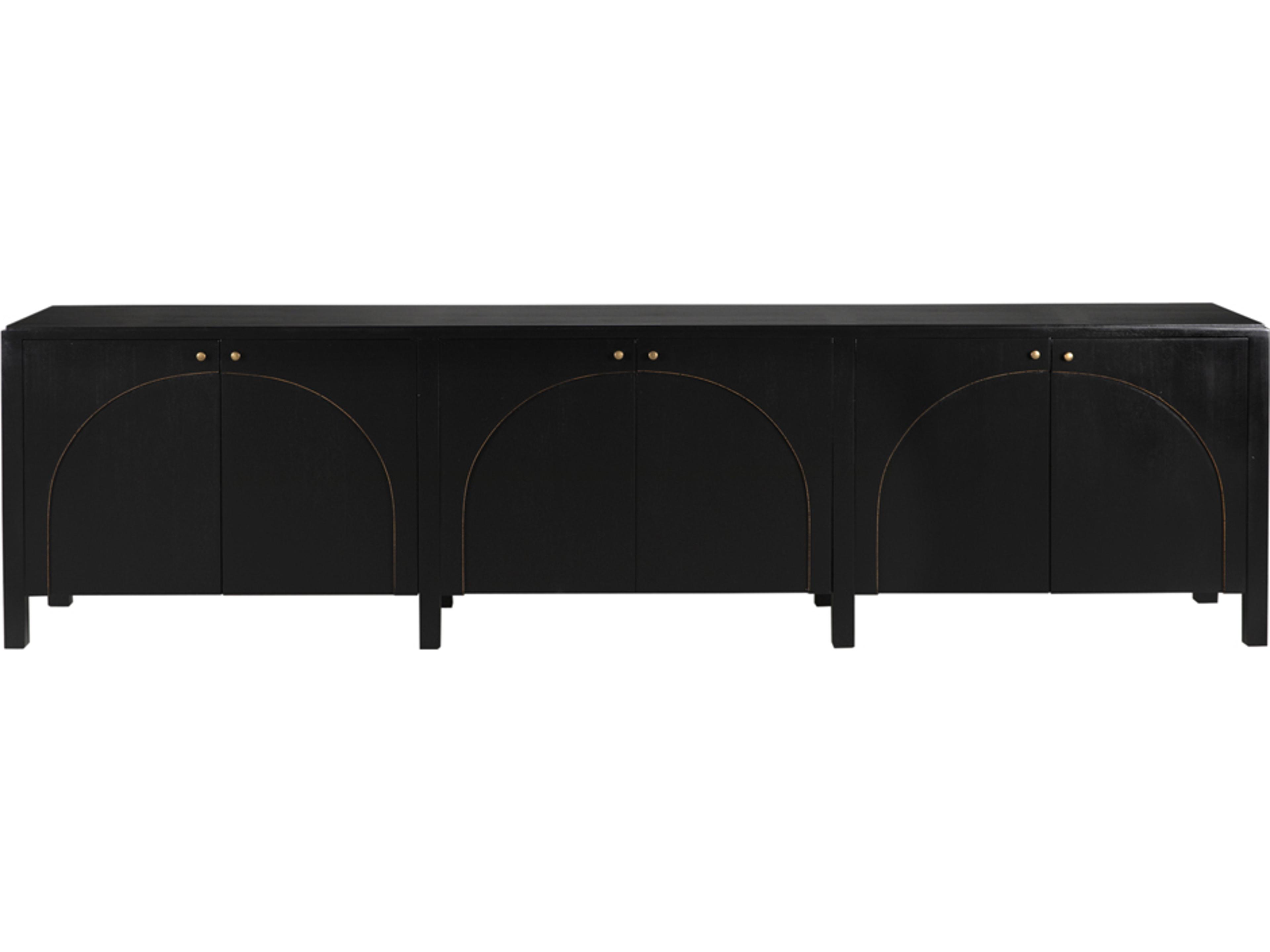 Noir Weston 117" Mahogany Wood Hand Rubbed Black Light Brown Sideboard