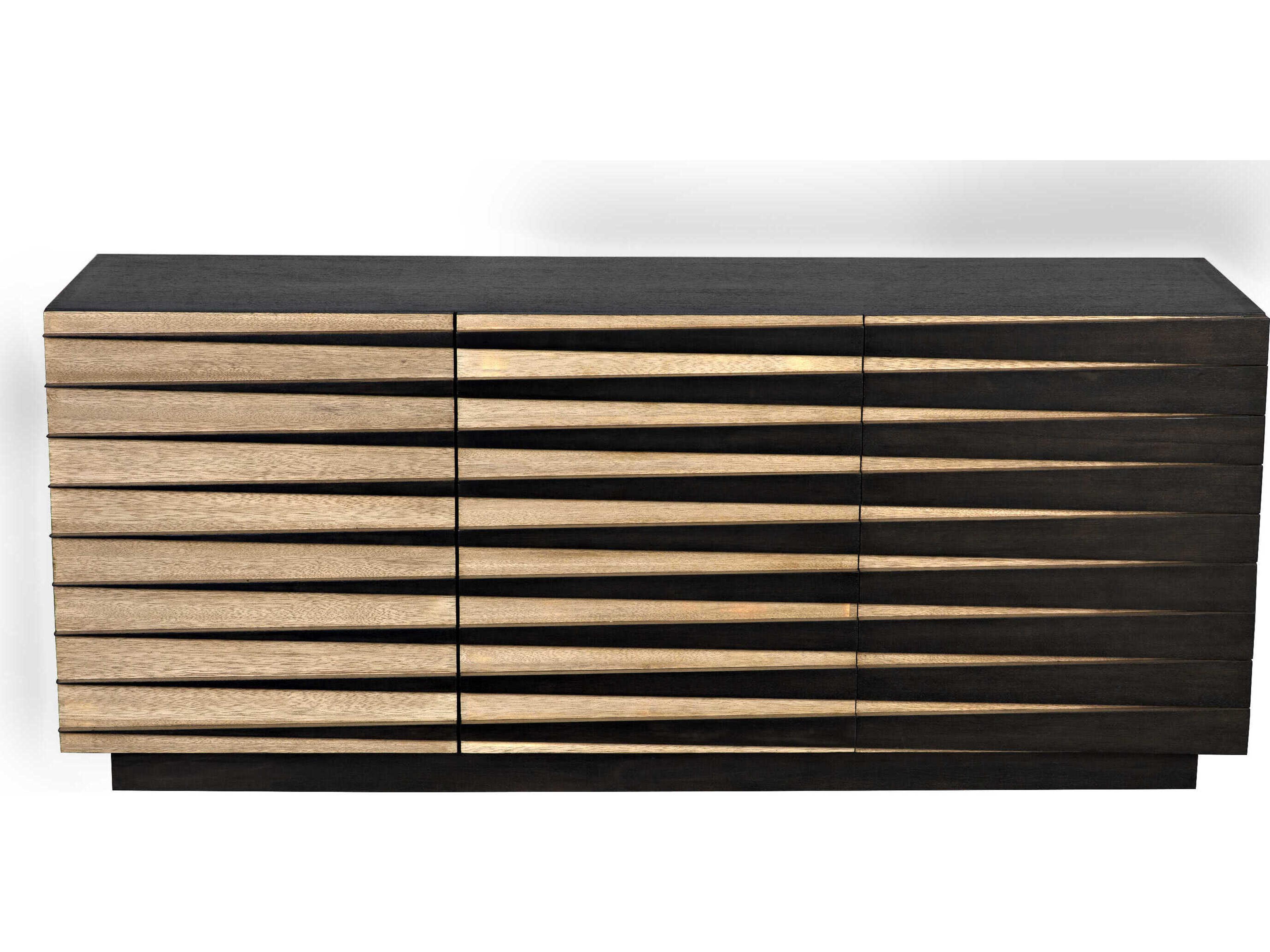 Noir 72" Walnut Wood Ebony And Washed Sideboard