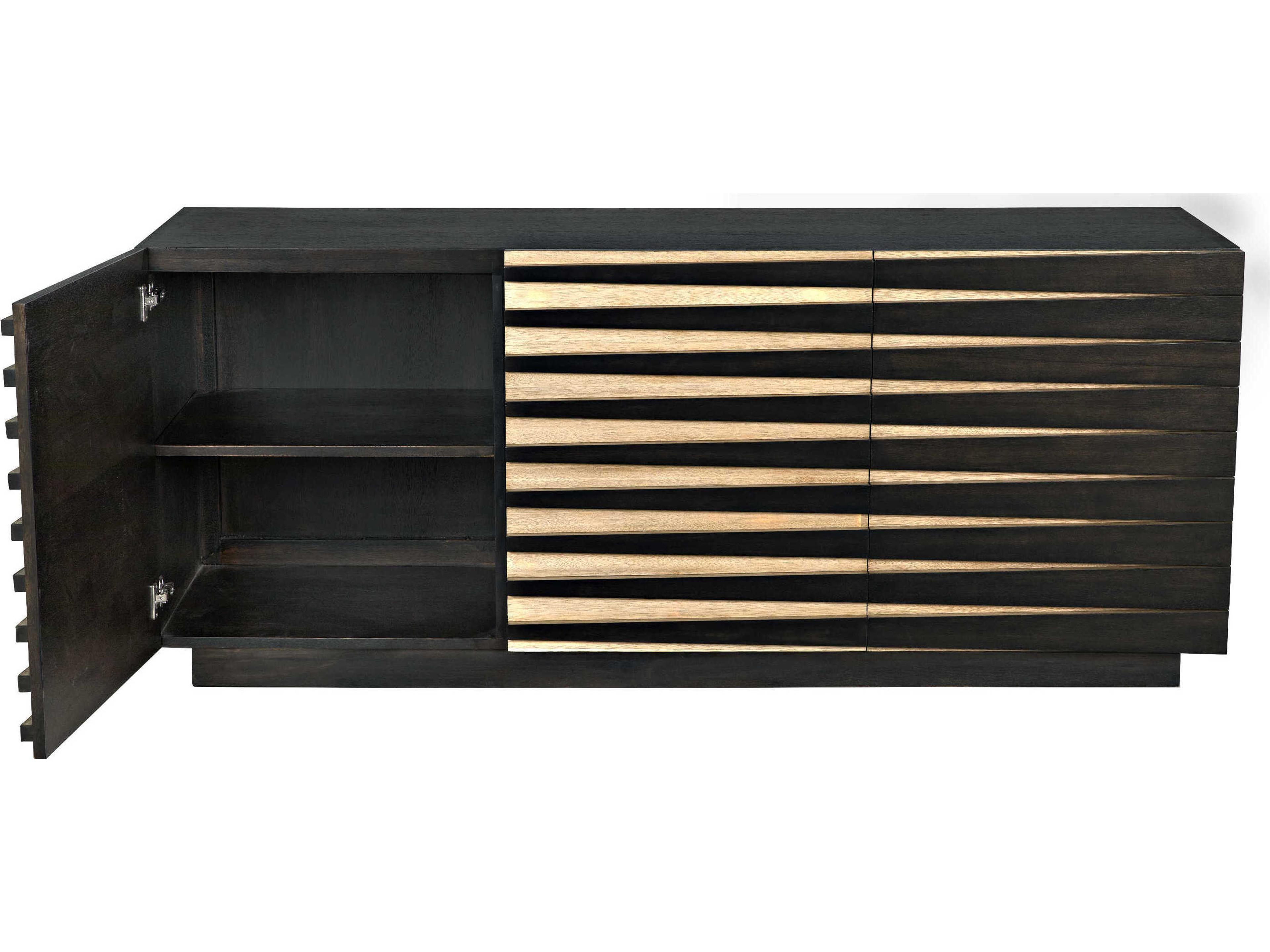 Noir 72" Walnut Wood Ebony And Washed Sideboard