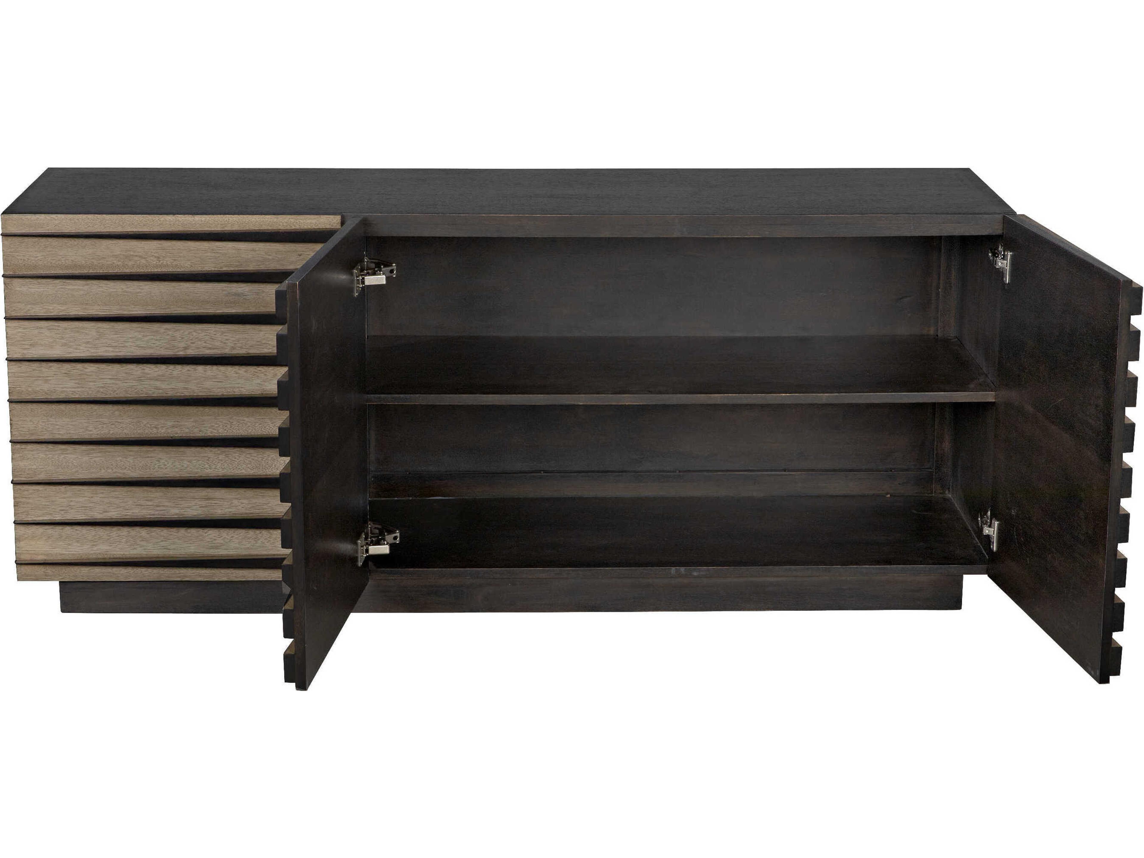 Noir 72" Walnut Wood Ebony And Washed Sideboard