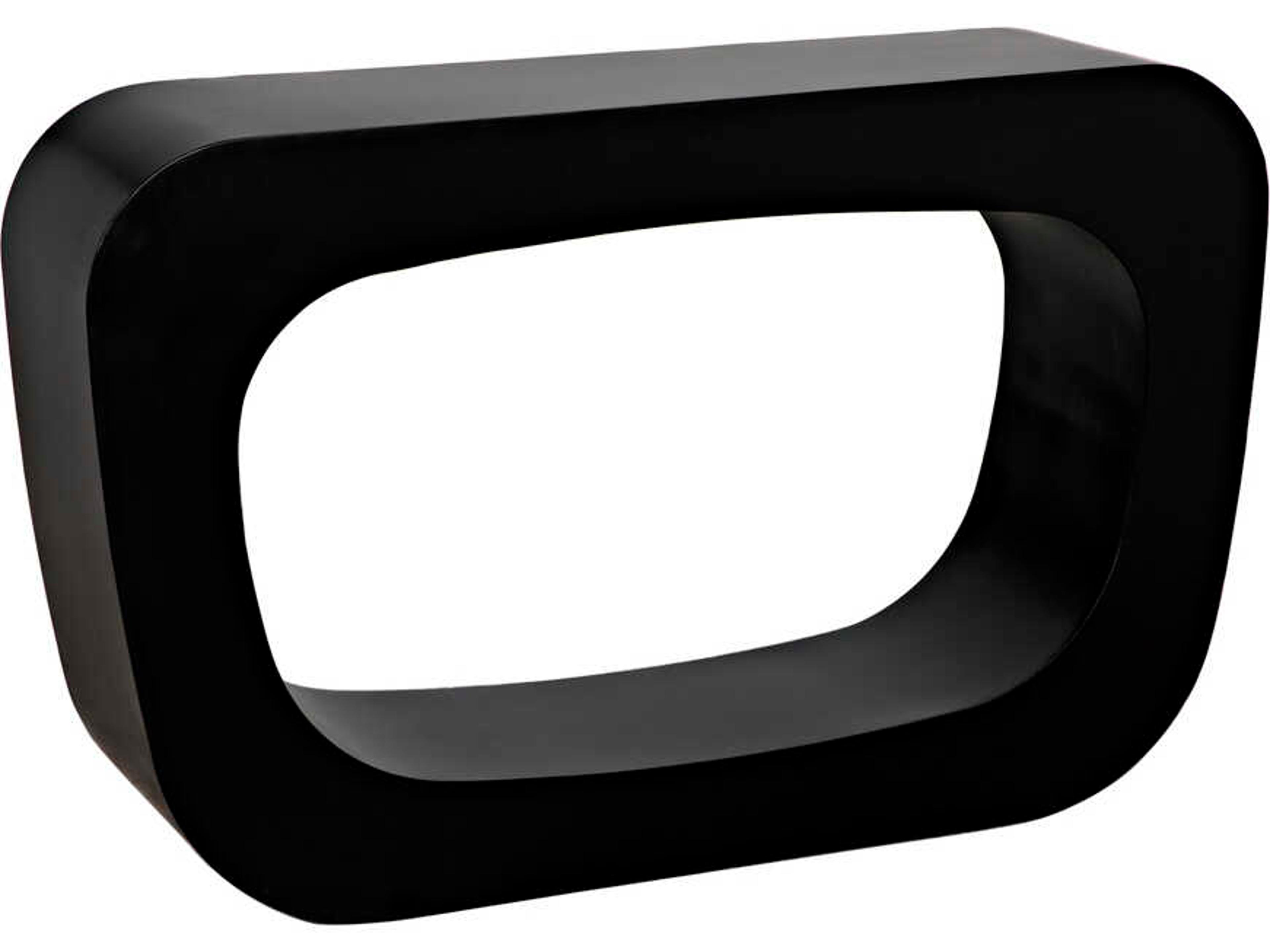 Noir Rectangular Metal Matte Black Console Table