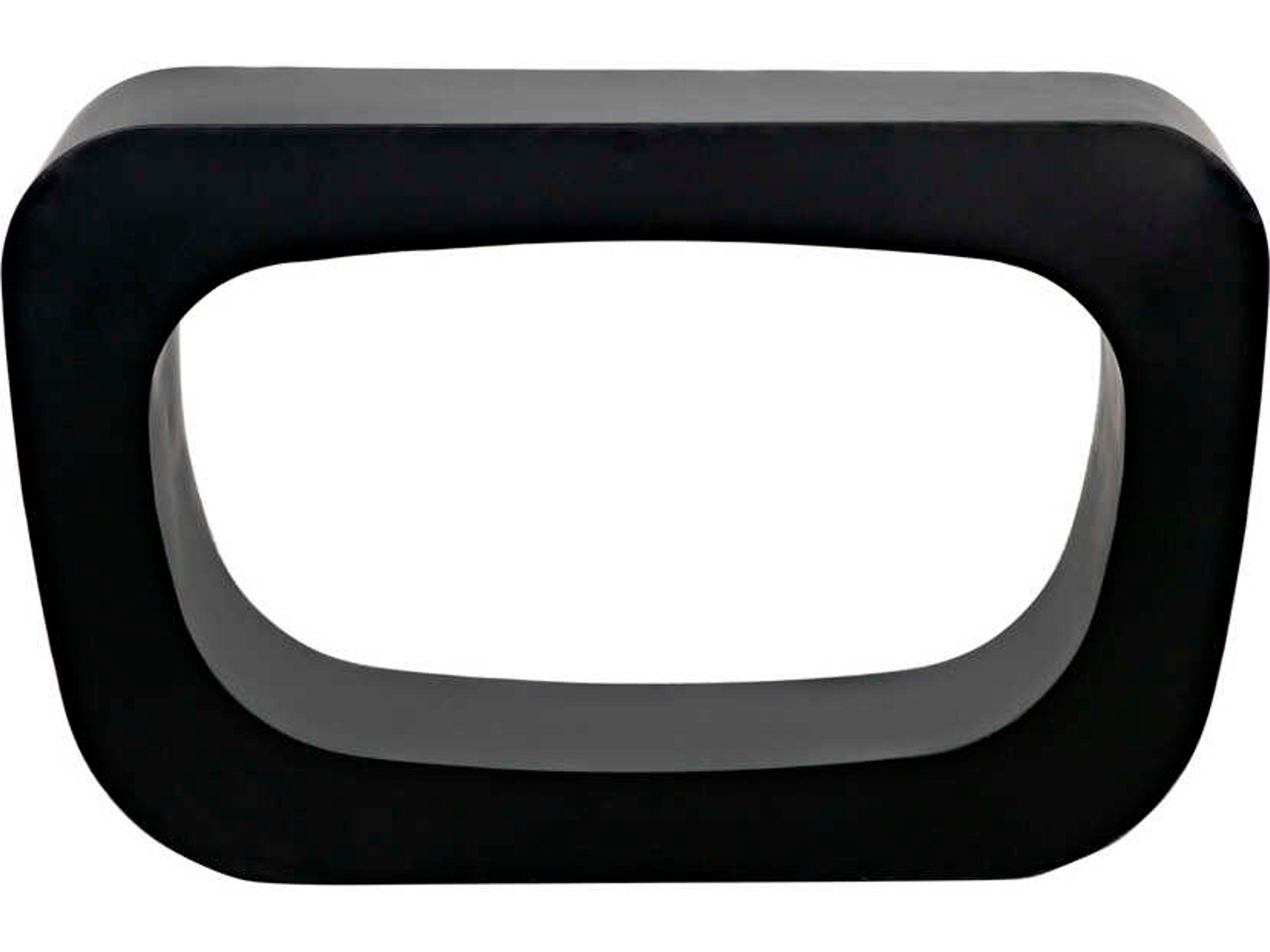 Noir Rectangular Metal Matte Black Console Table