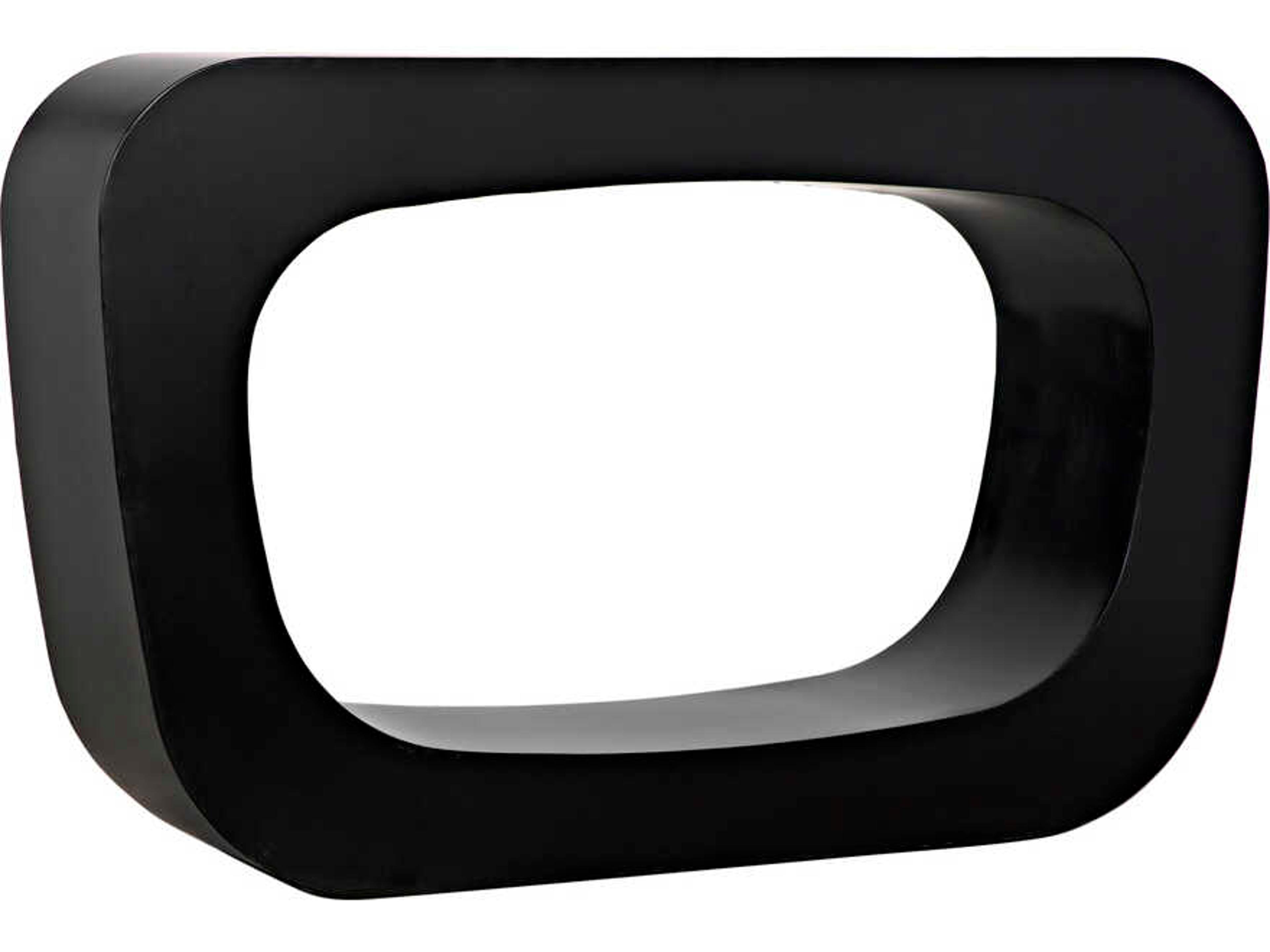 Noir Rectangular Metal Matte Black Console Table