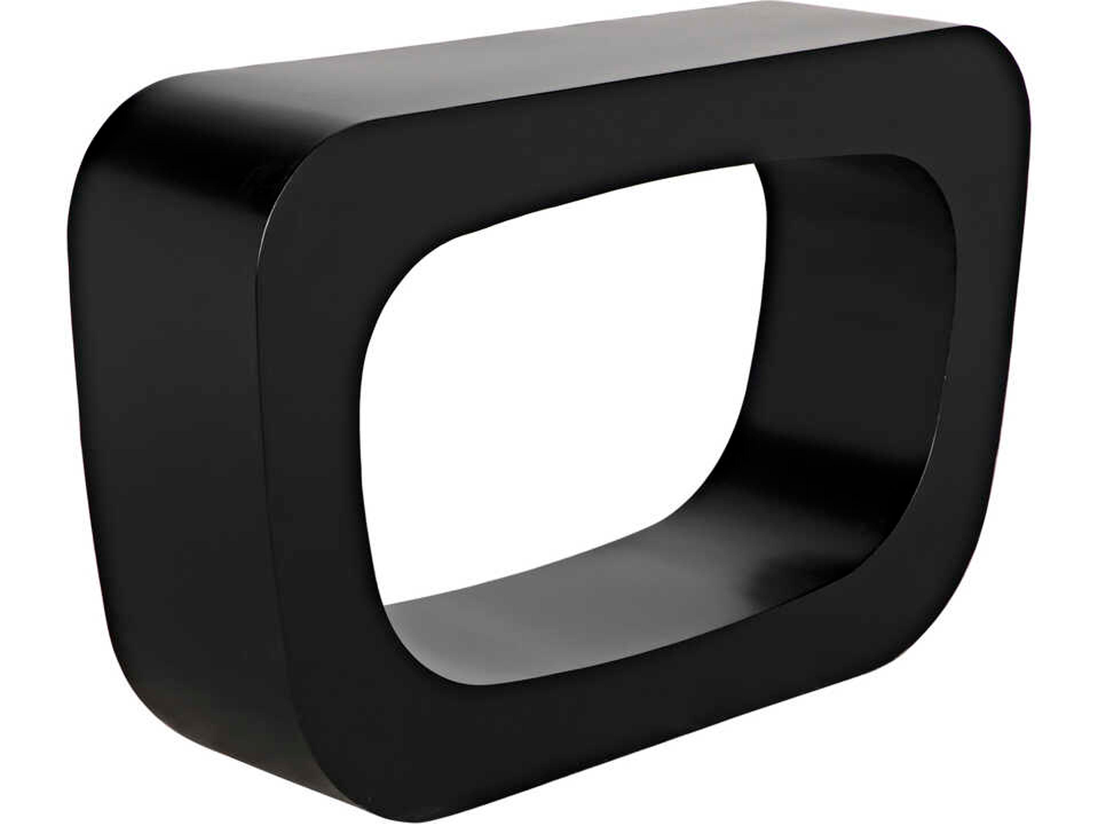 Noir Rectangular Metal Matte Black Console Table