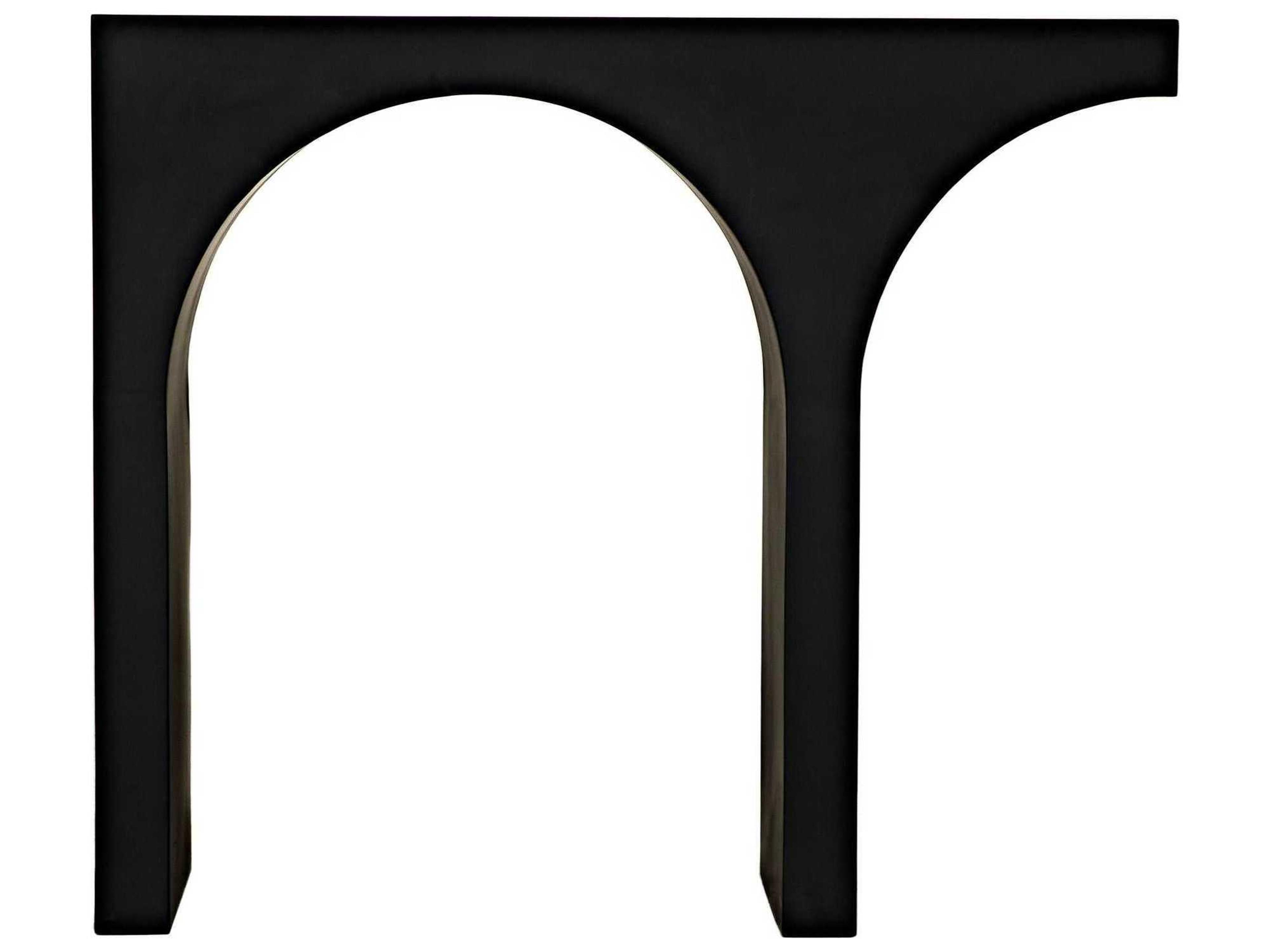 Noir Rectangular Metal Matte Black Console Table