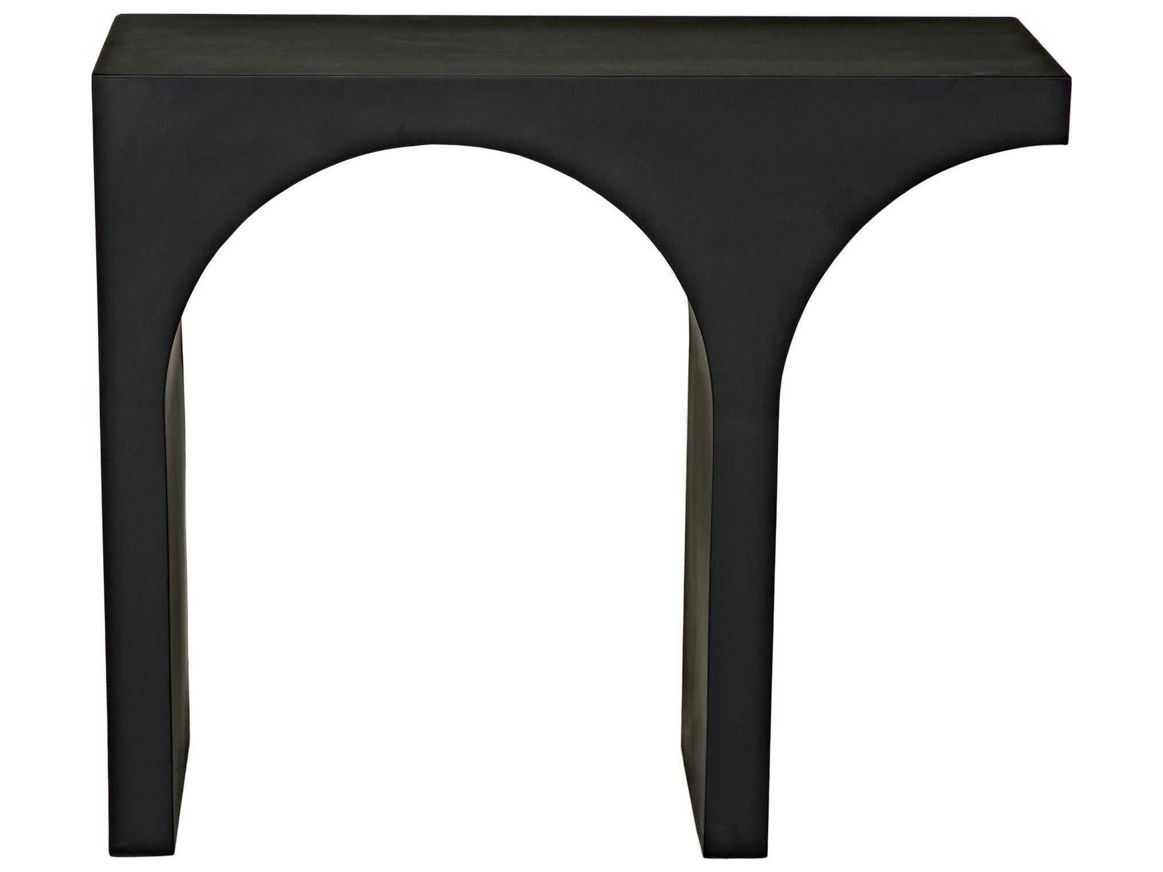Noir Rectangular Metal Matte Black Console Table