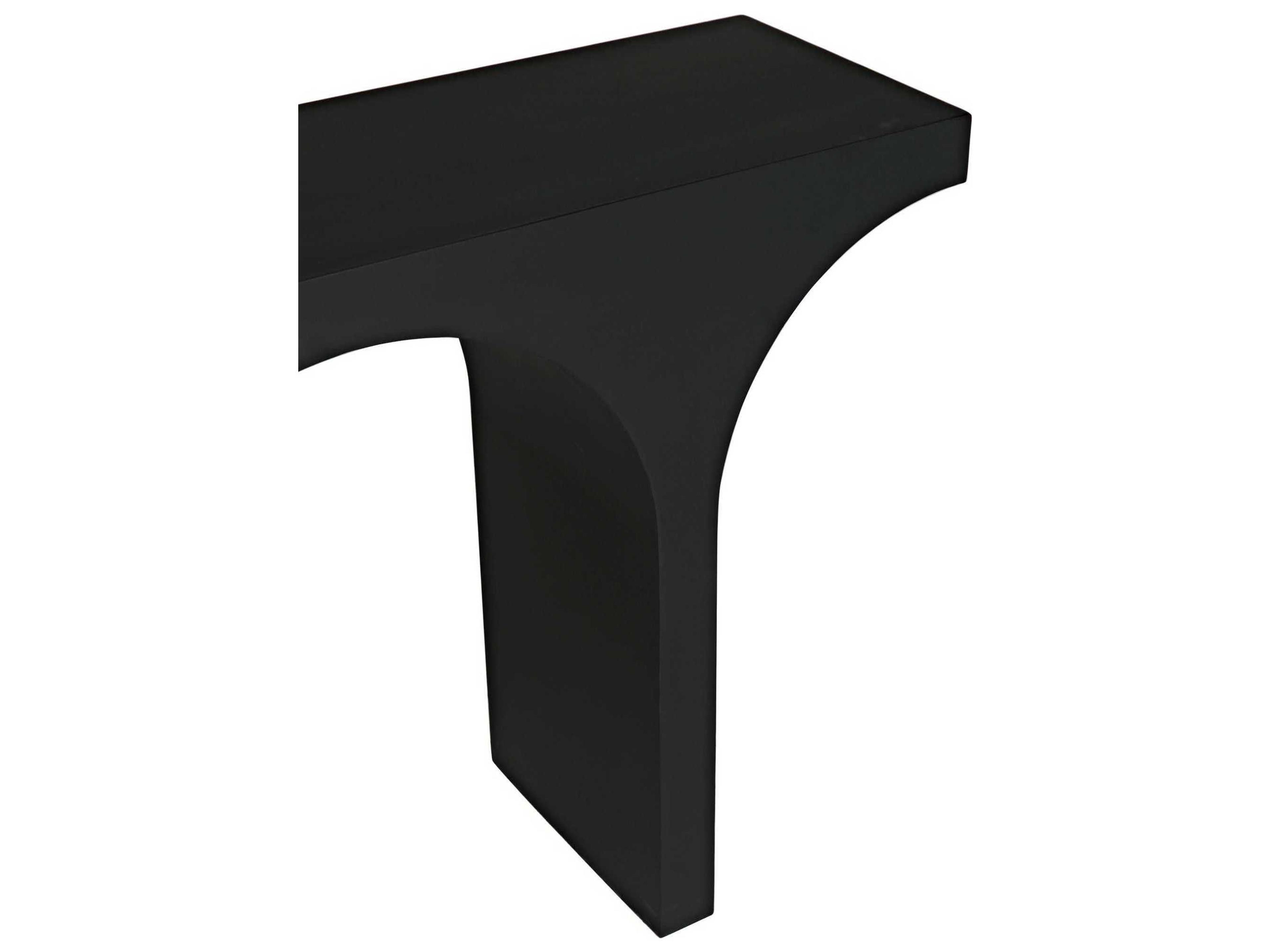 Noir Rectangular Metal Matte Black Console Table