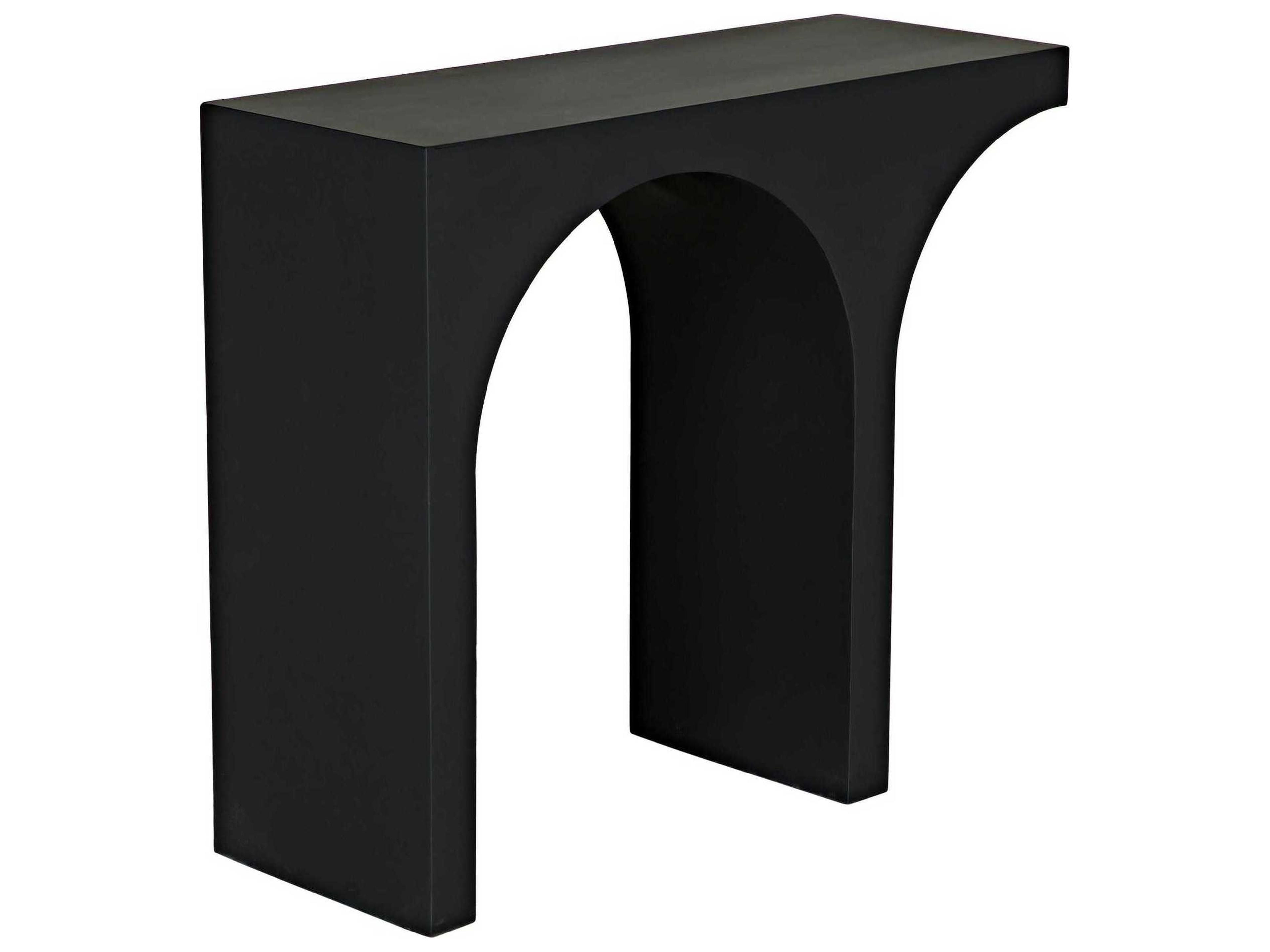 Rectangular Metal Matte Black Console Table