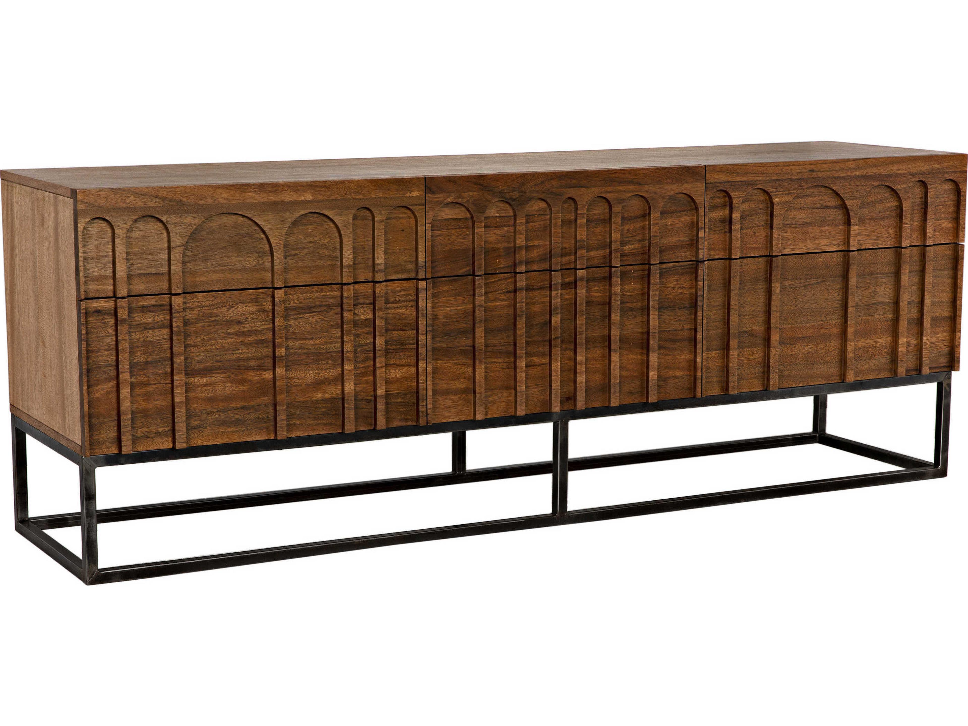 Noir 83" Walnut Wood Dark Sideboard