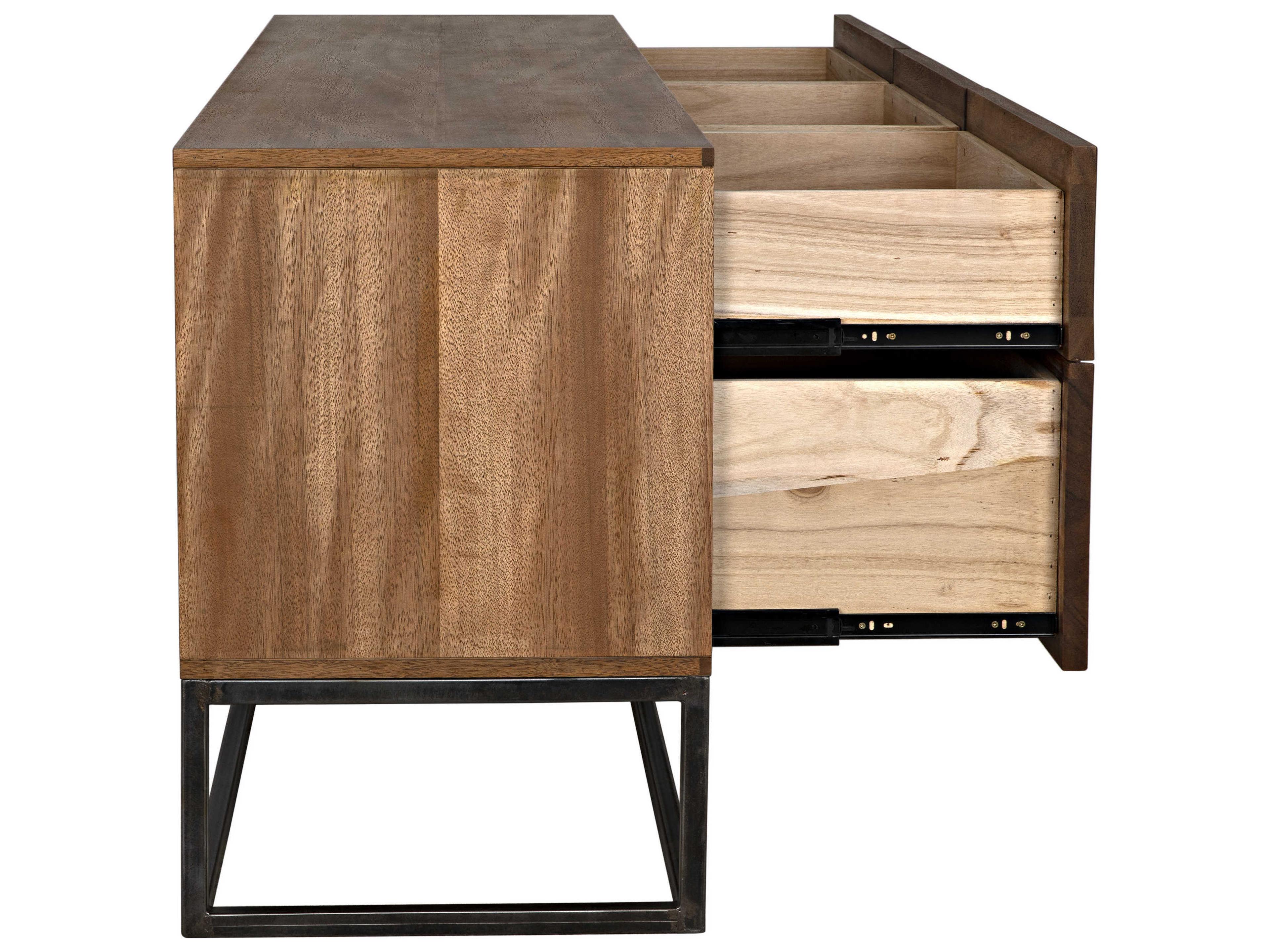 Noir 83" Walnut Wood Dark Sideboard