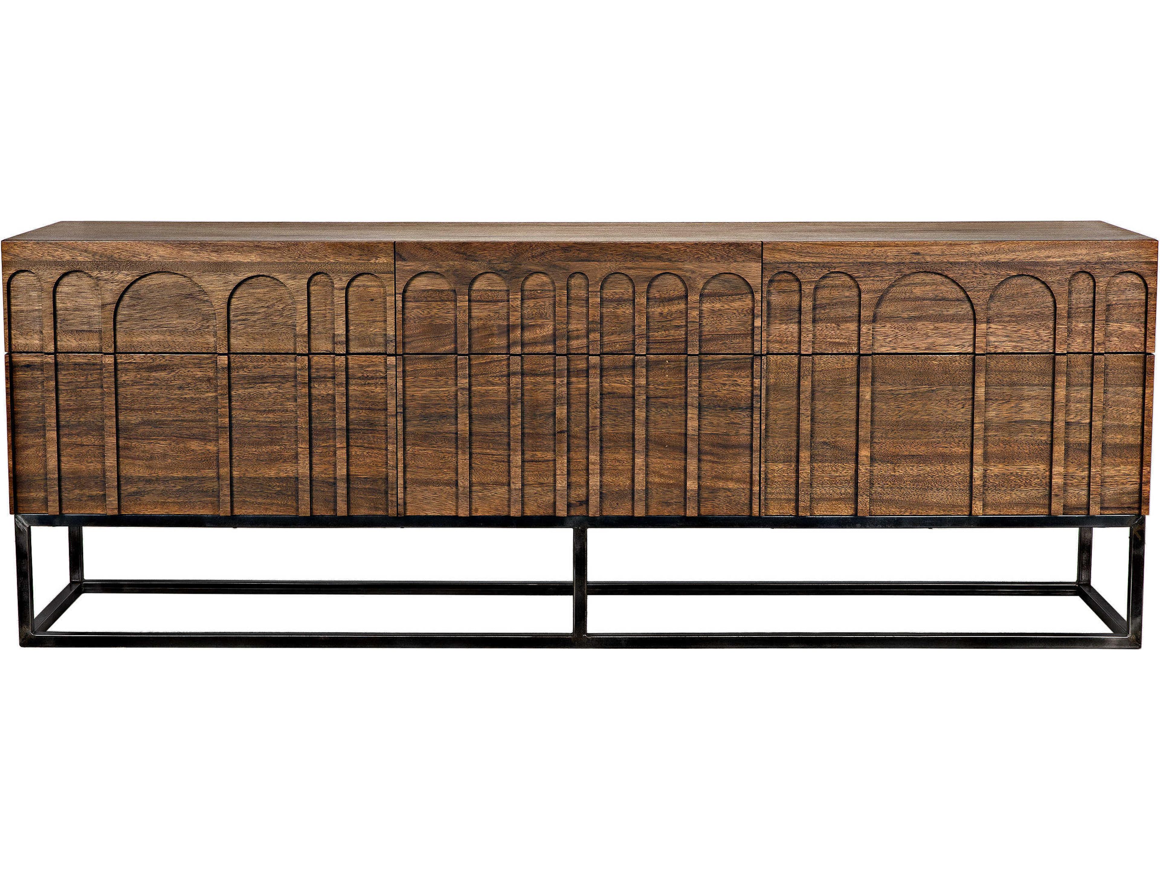 Noir 83" Walnut Wood Dark Sideboard