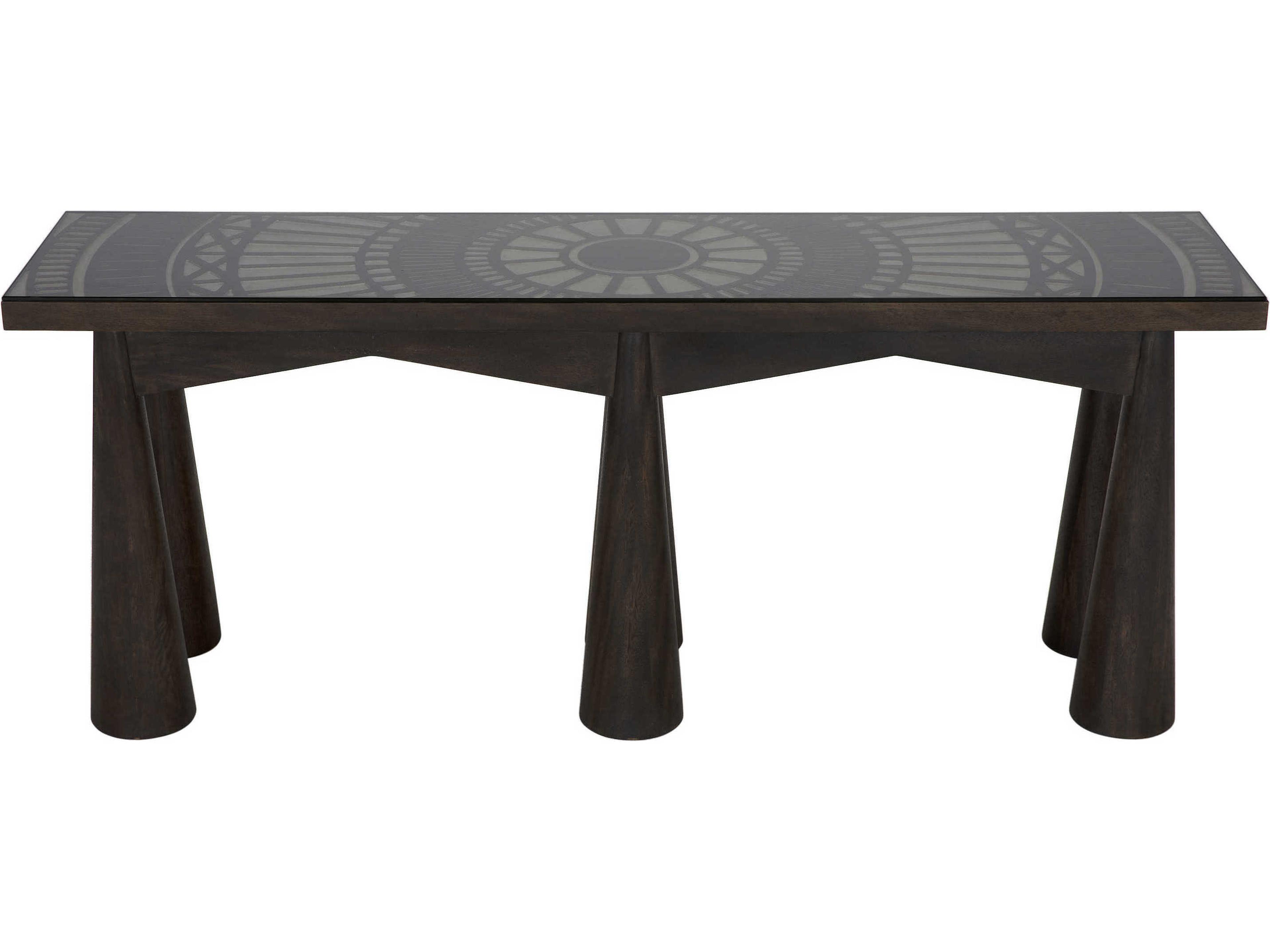 Noir Rectangular Wood Ebony Walnut Console Table