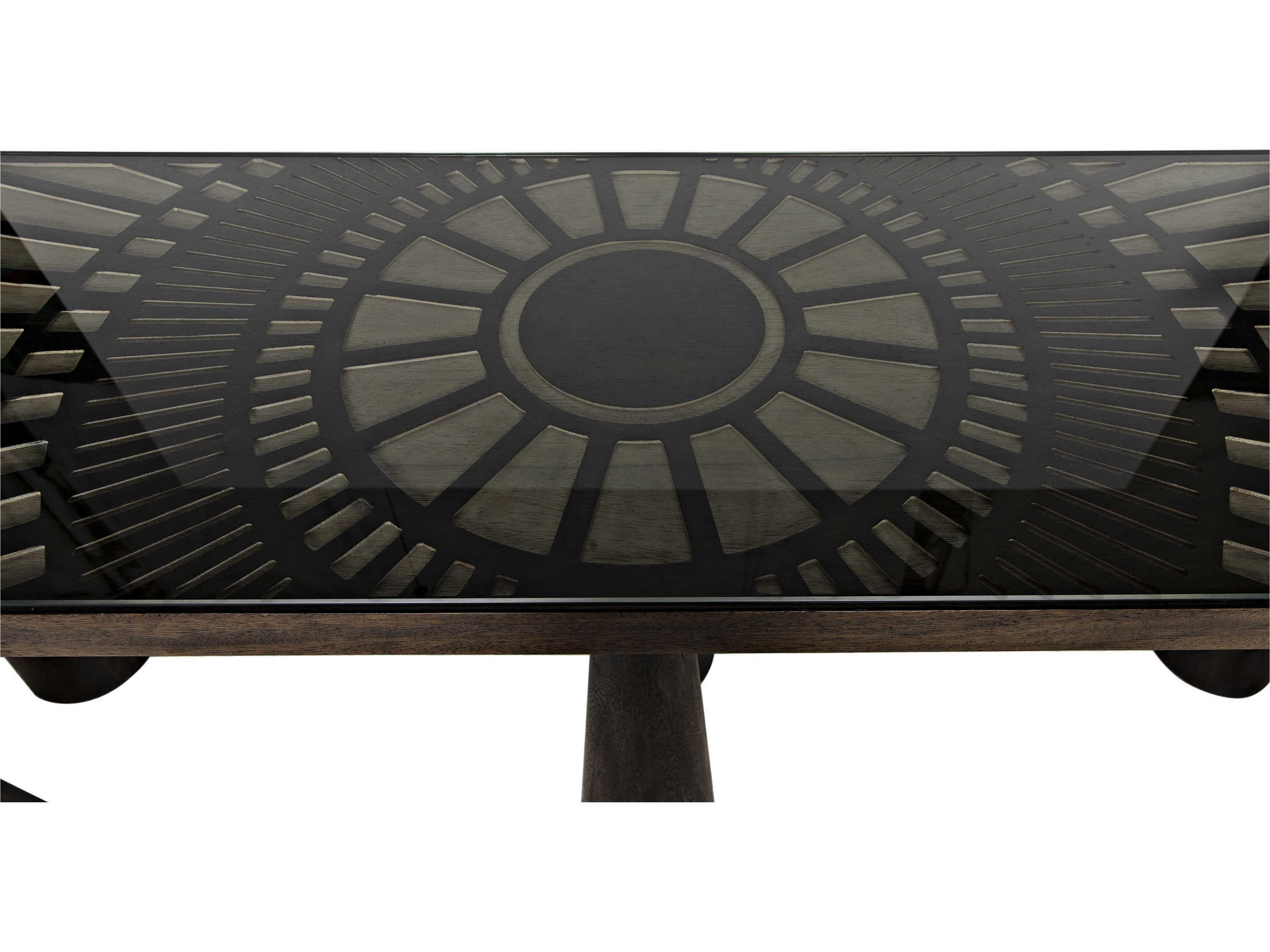 Noir Rectangular Wood Ebony Walnut Console Table