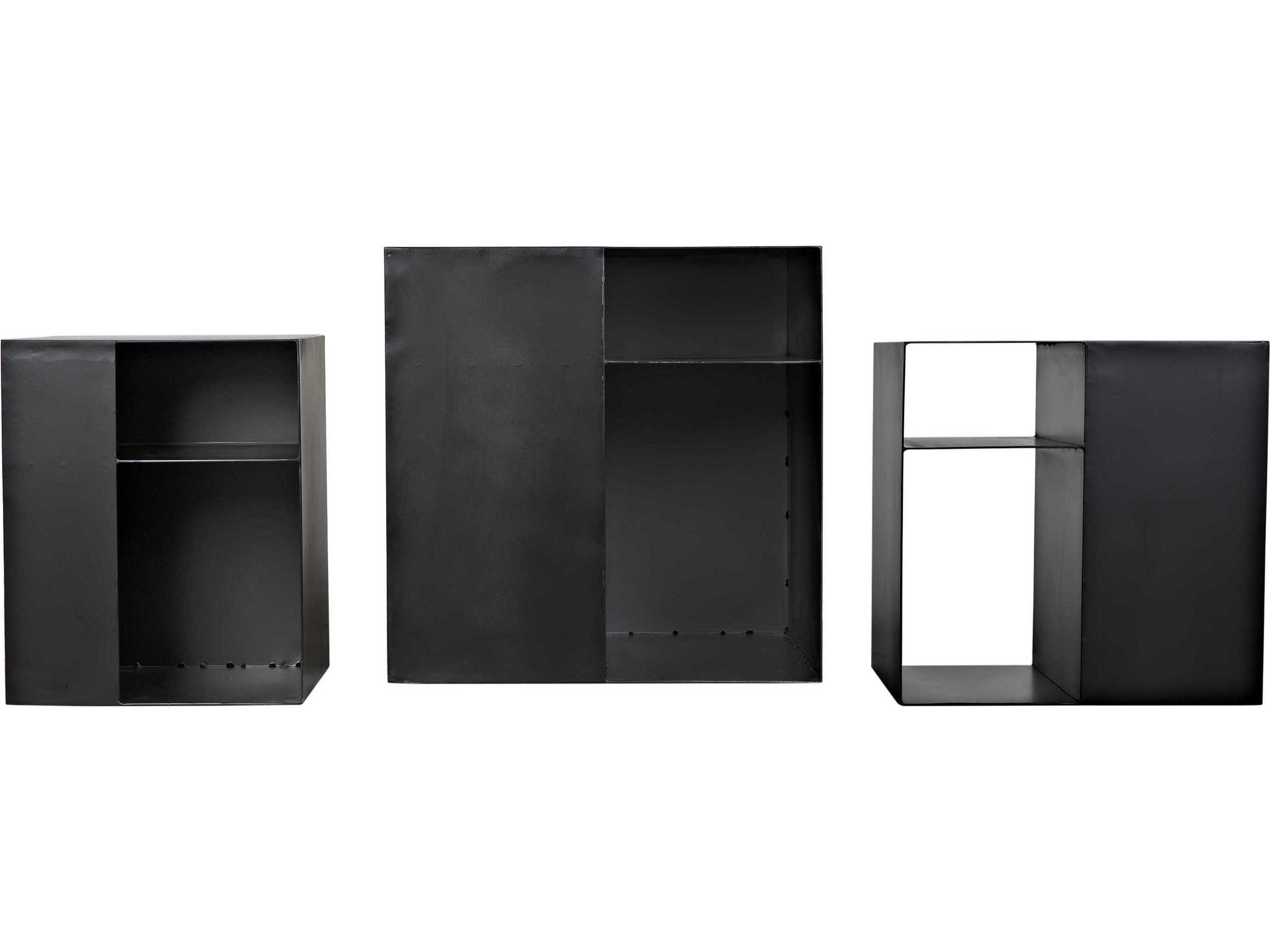 Noir Rectangular Metal Matte Black End Table