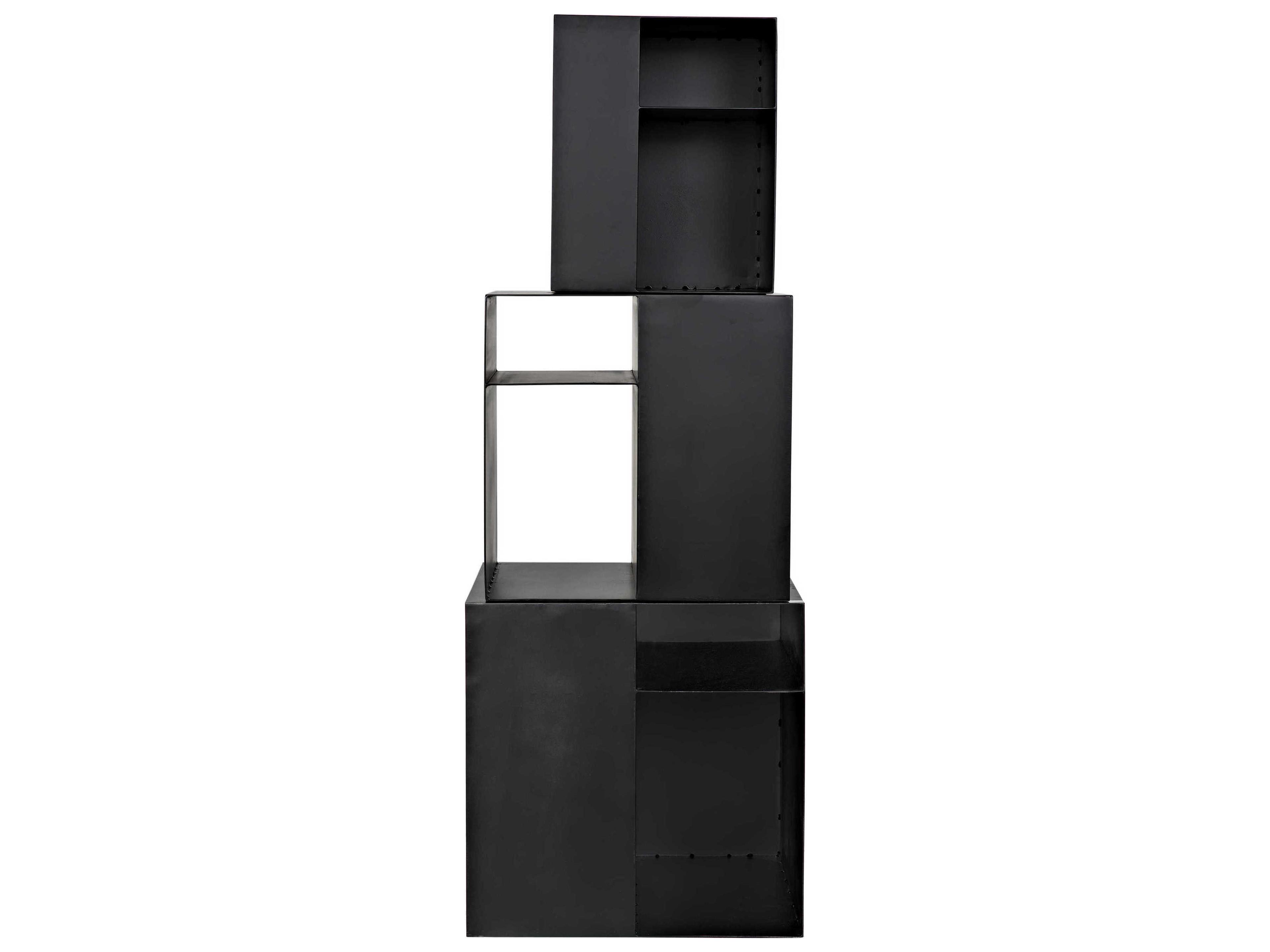 Noir Rectangular Metal Matte Black End Table