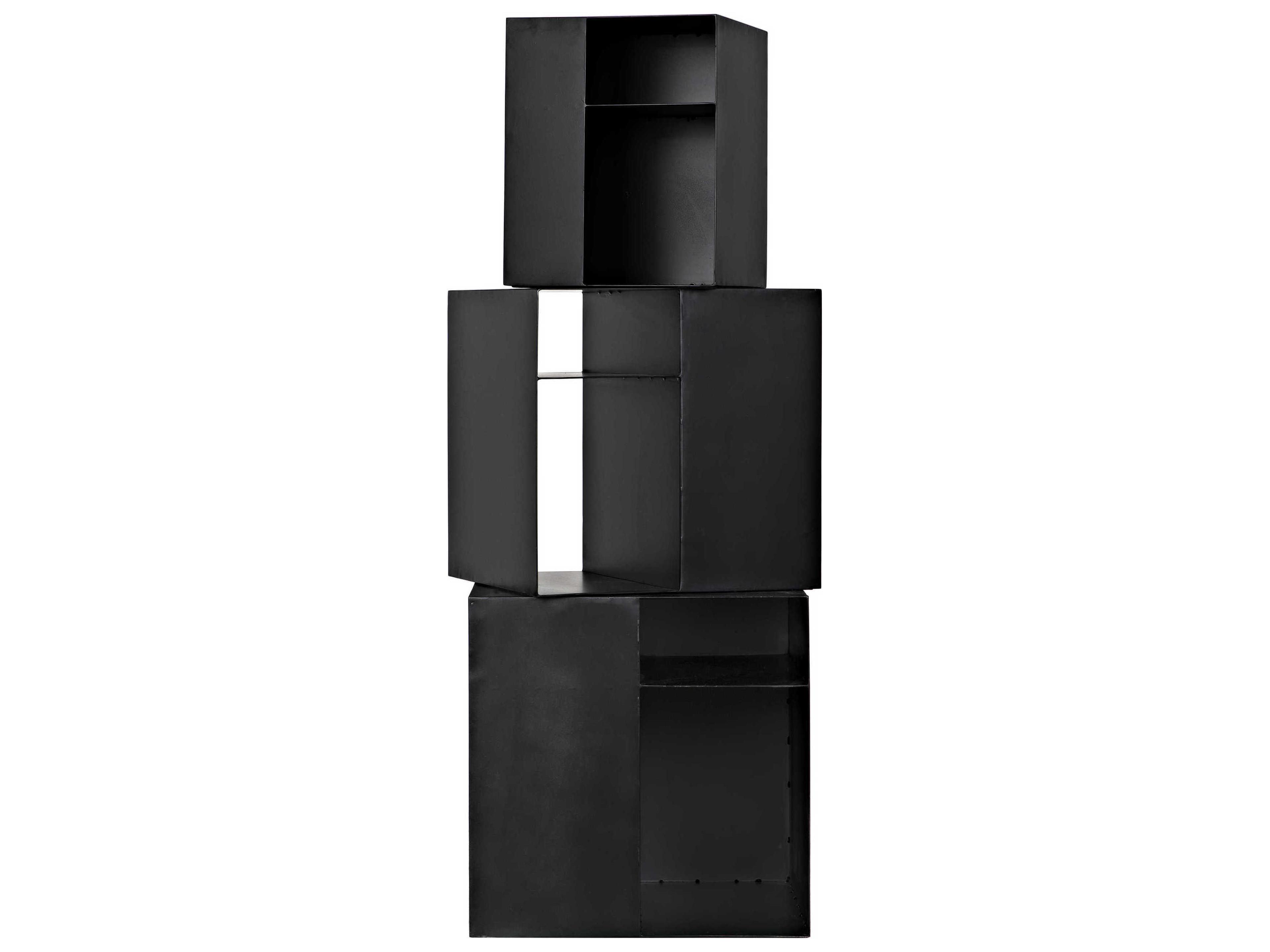 Noir Rectangular Metal Matte Black End Table