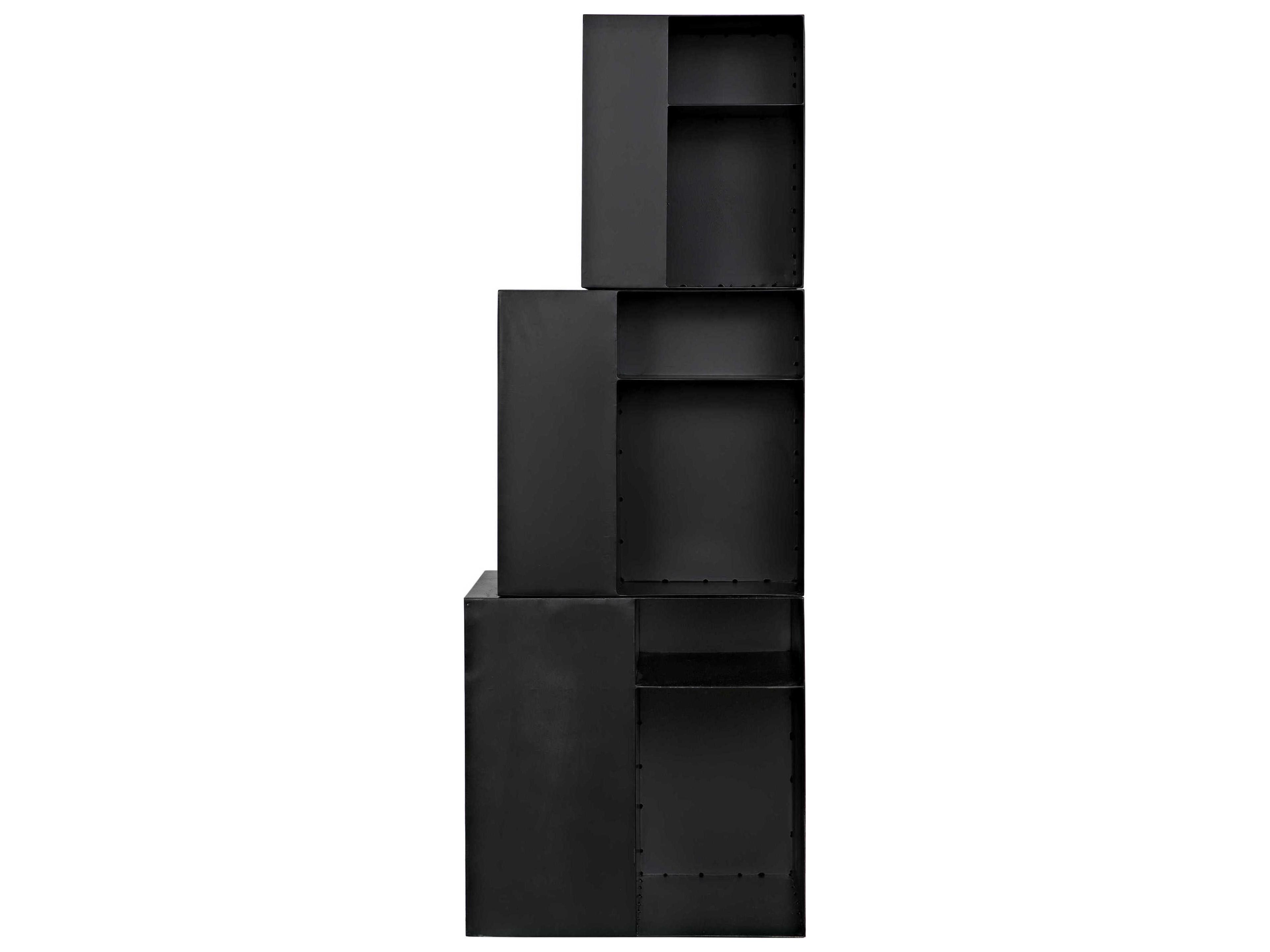 Noir Rectangular Metal Matte Black End Table
