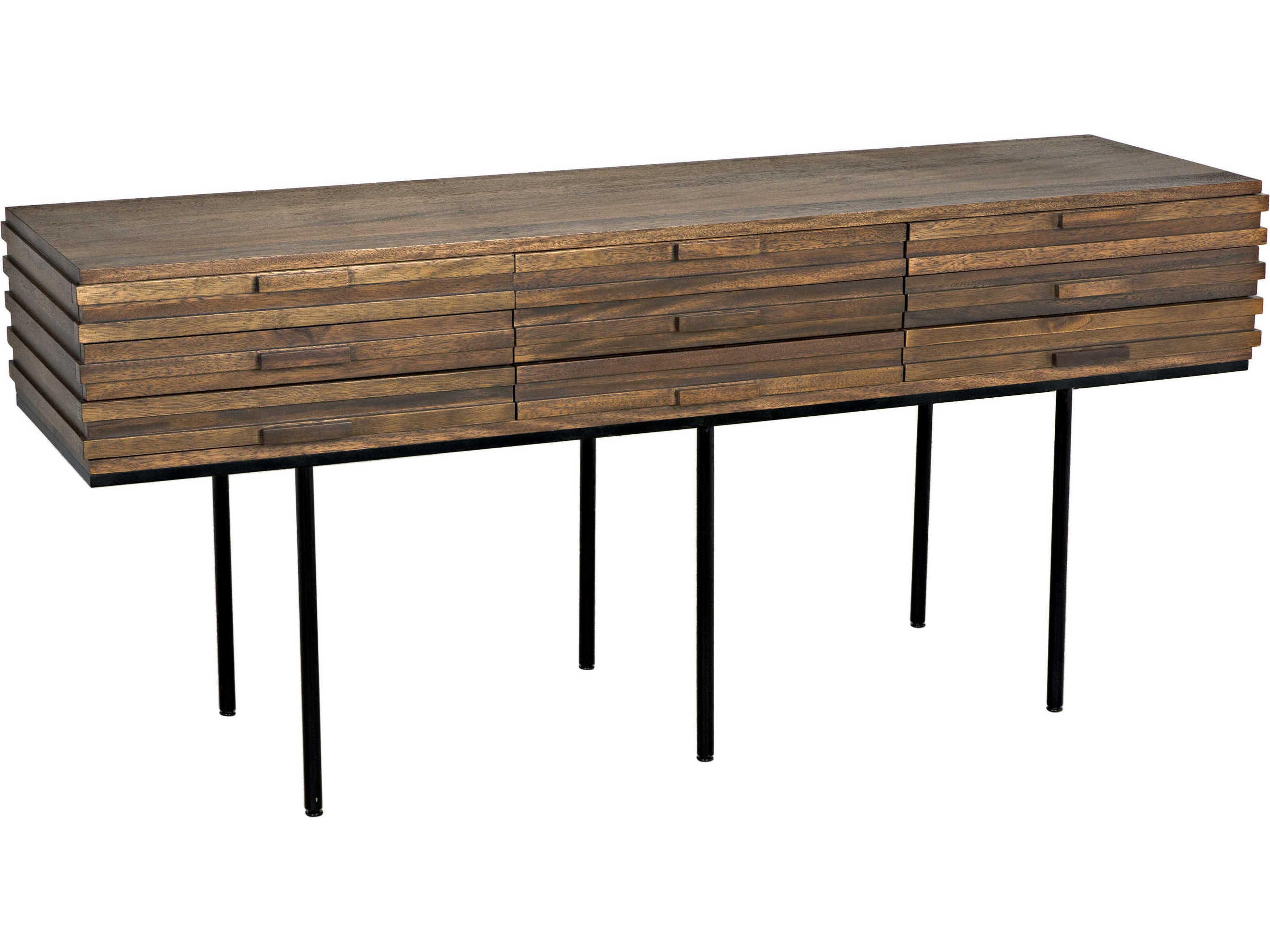 Noir 73" Walnut Wood Dark Sideboard