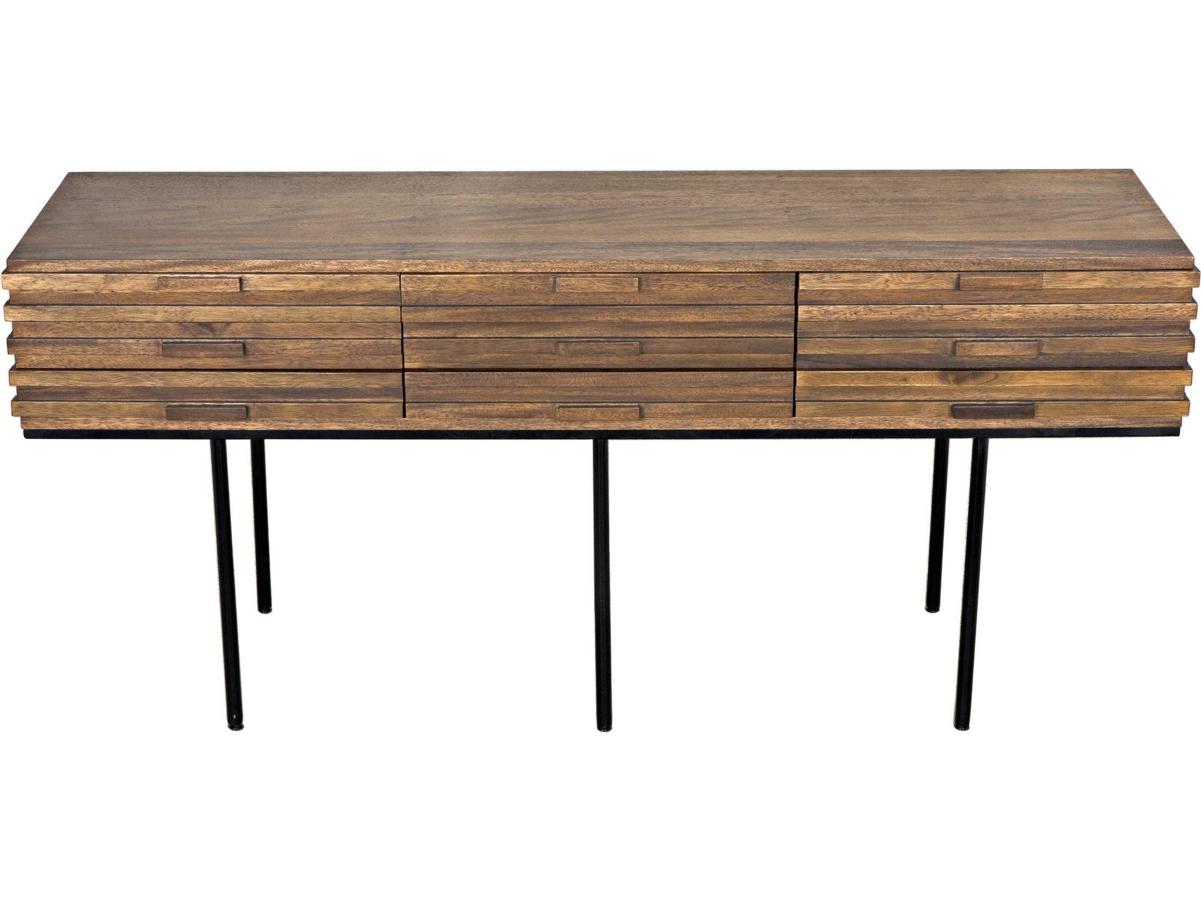 Noir 73" Walnut Wood Dark Sideboard