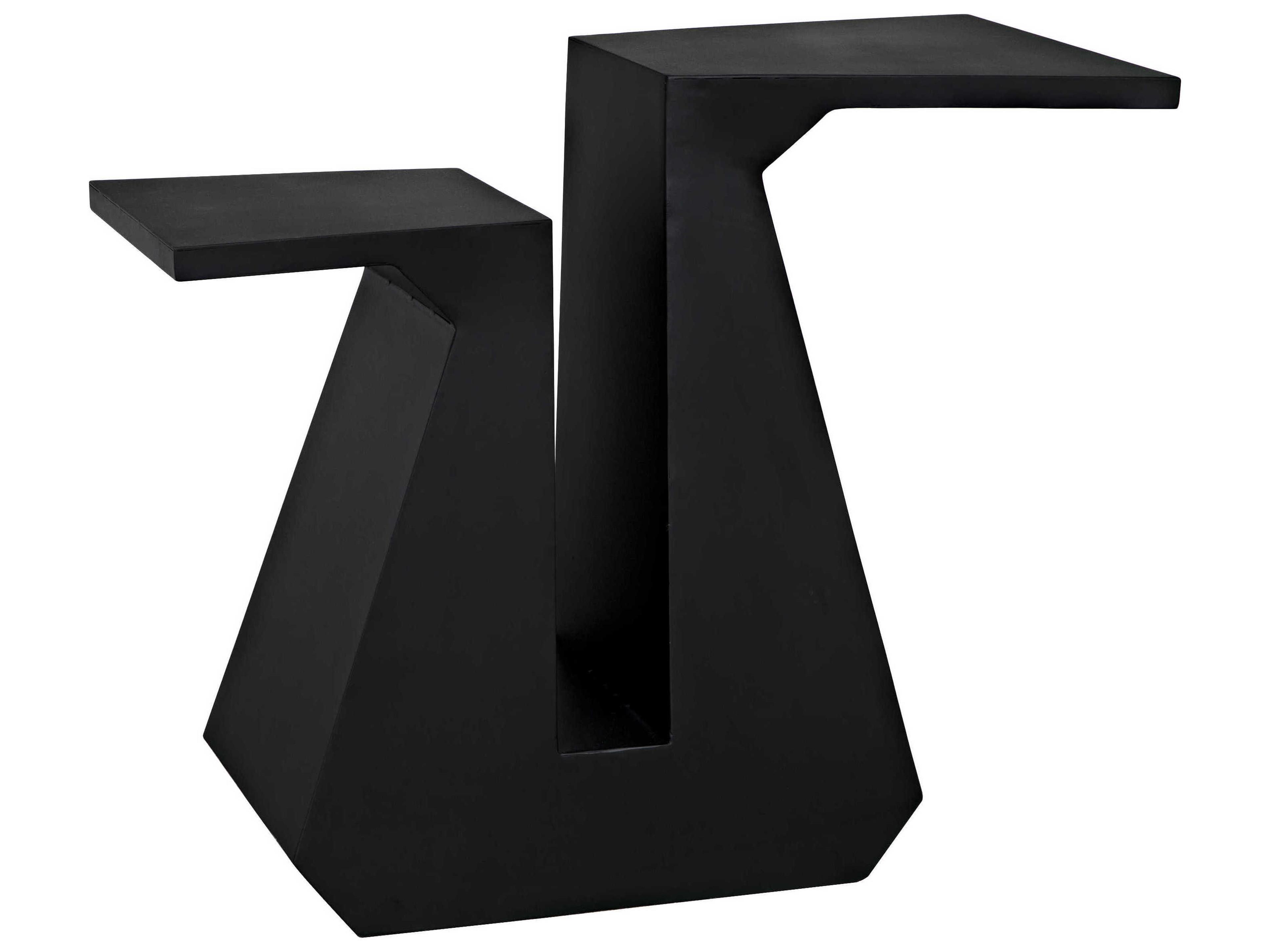 Noir Gaston Rectangular Metal Matte Black Console Table