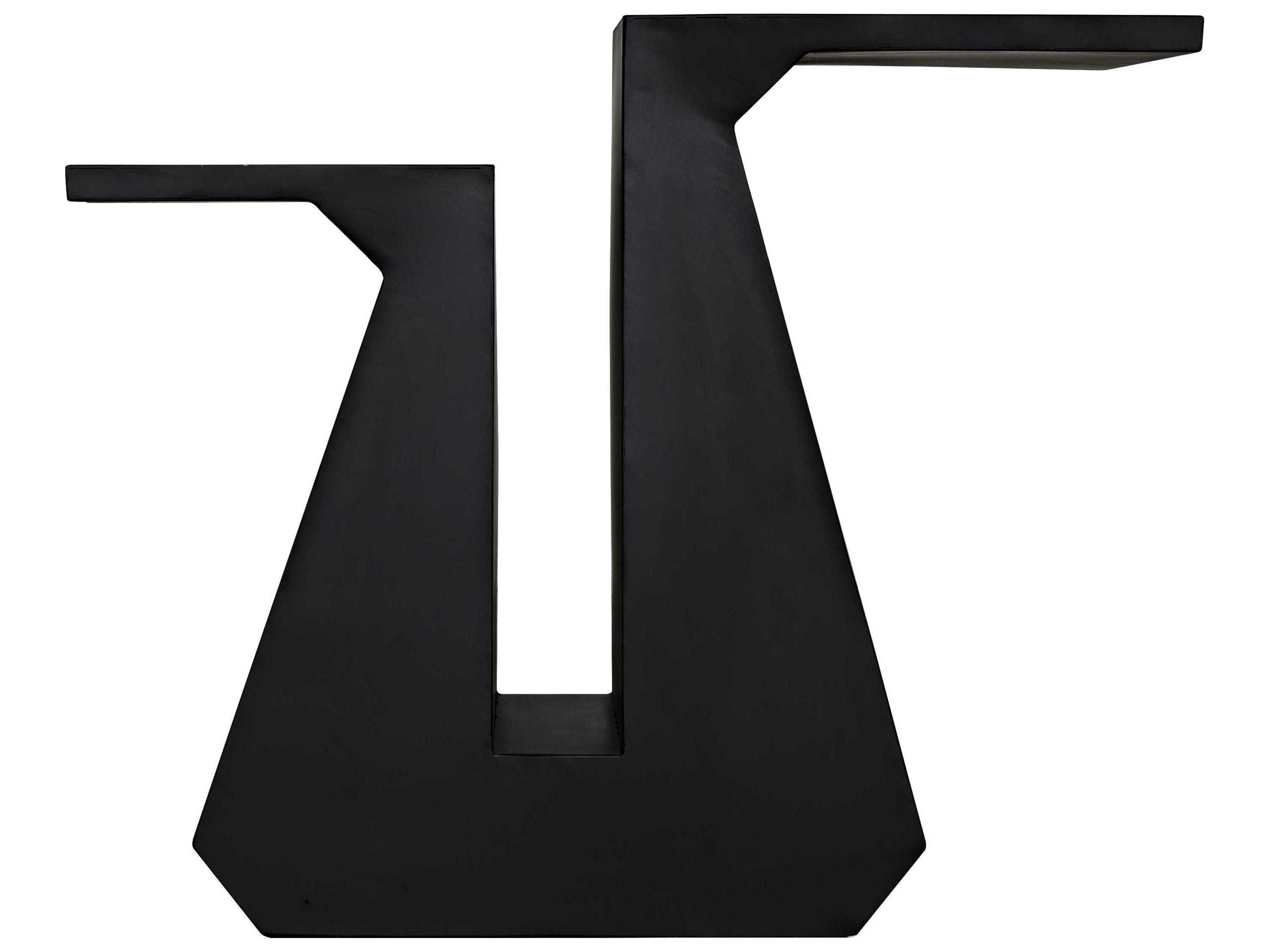 Noir Gaston Rectangular Metal Matte Black Console Table