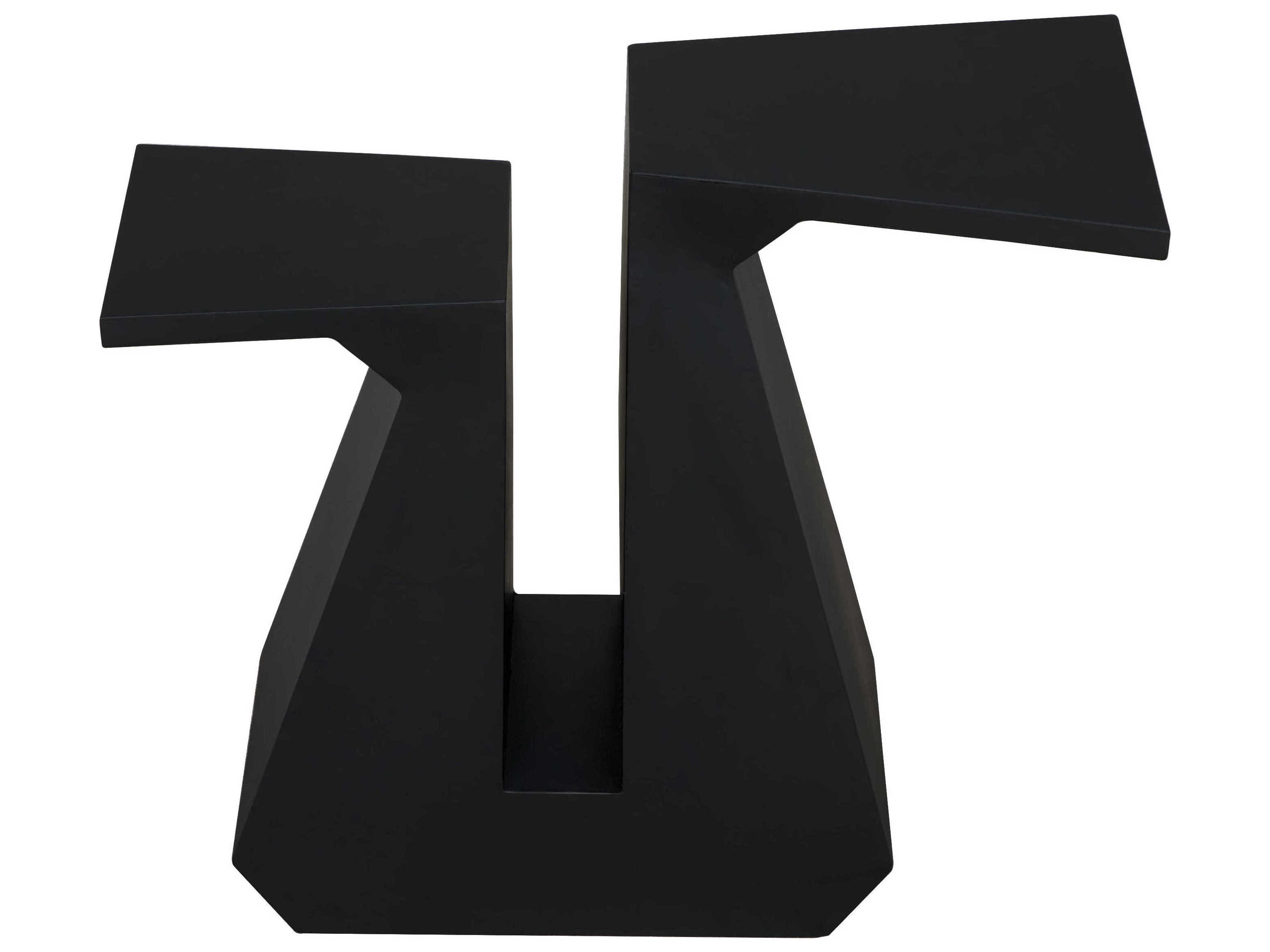 Noir Gaston Rectangular Metal Matte Black Console Table