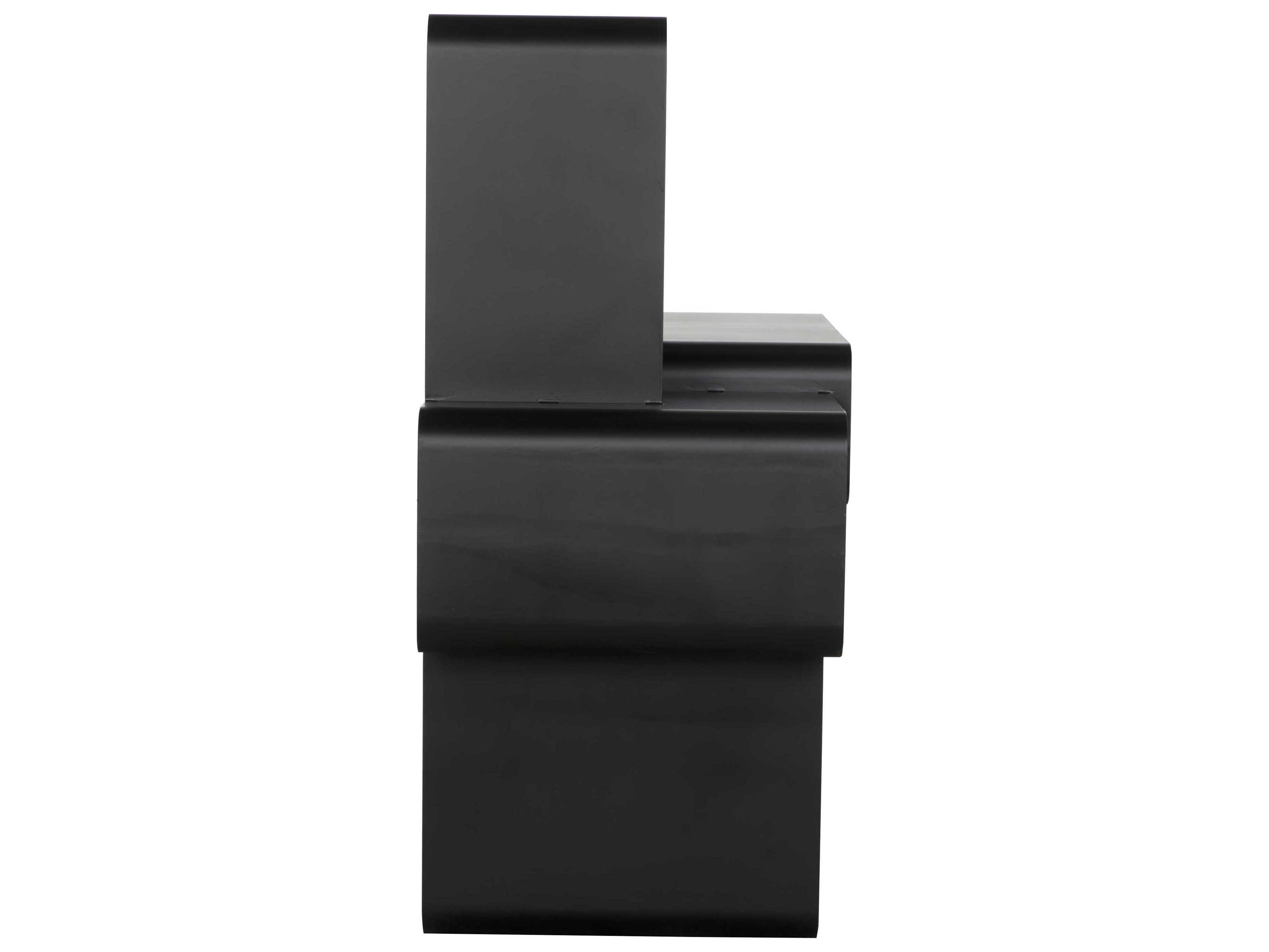 Noir Rectangular Metal Matte Black Console Table