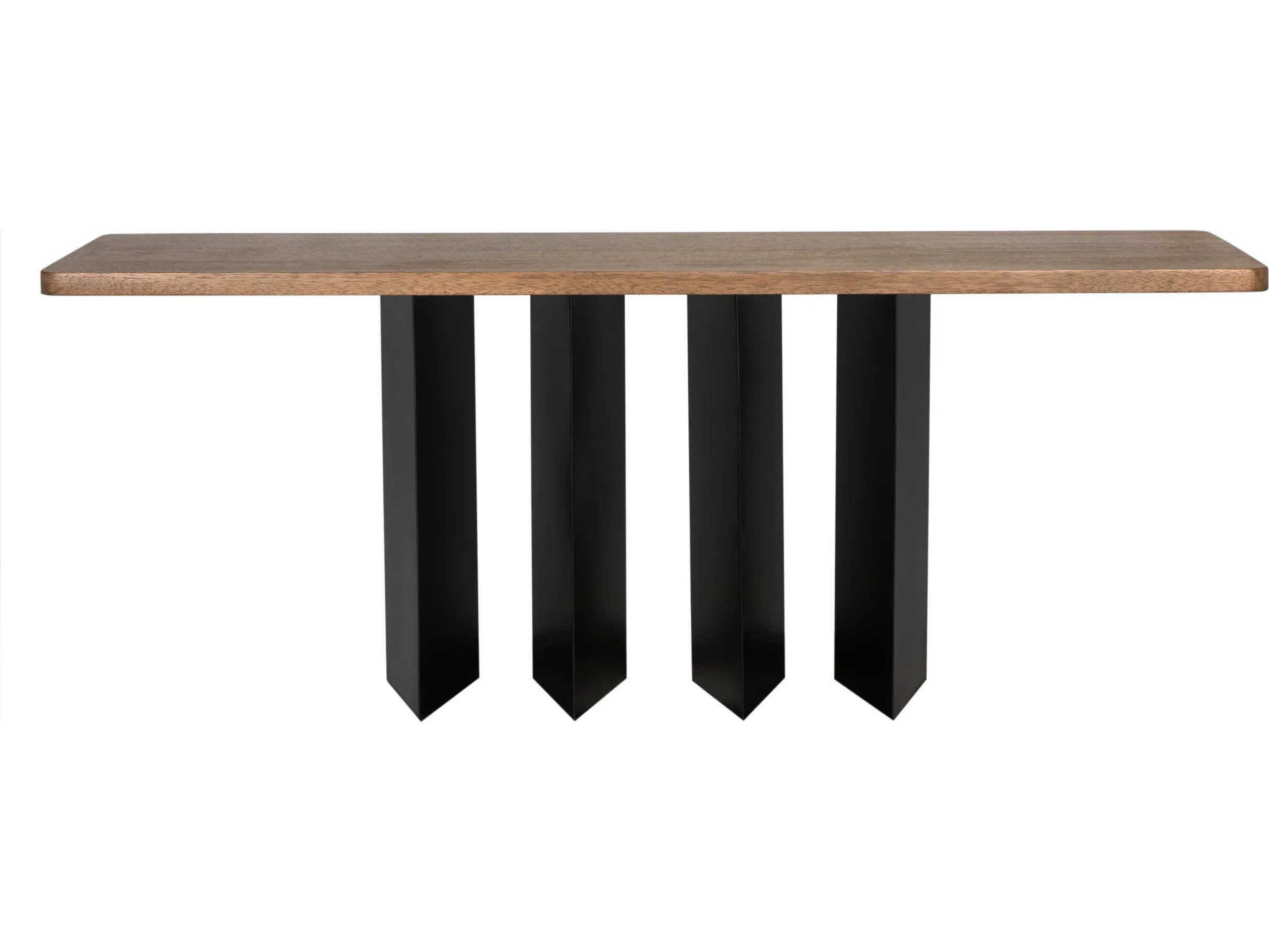 Noir Delta Rectangular Wood Dark Walnut Console Table