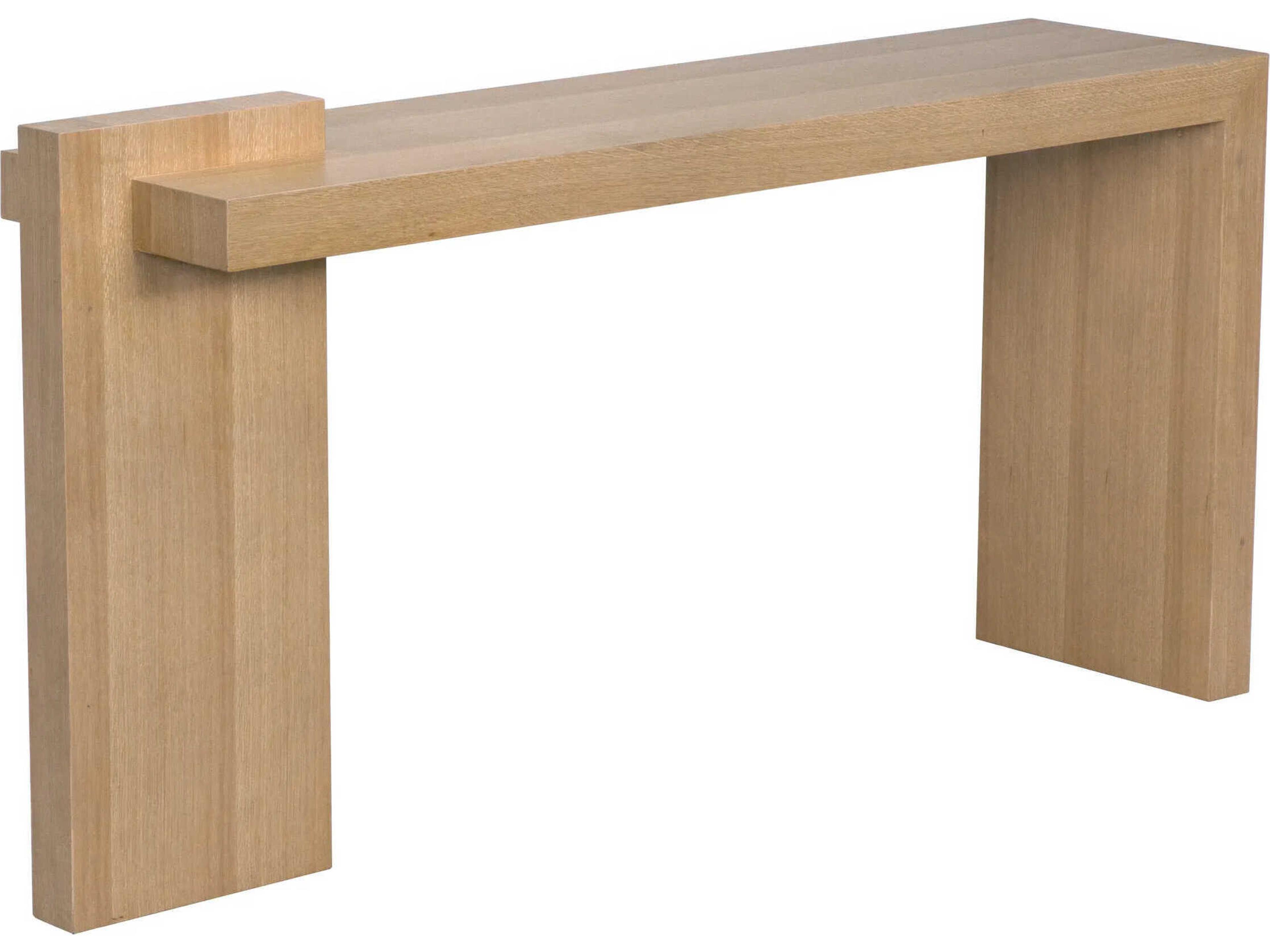 Noir Atlanta Rectangular Wood Natural Console Table