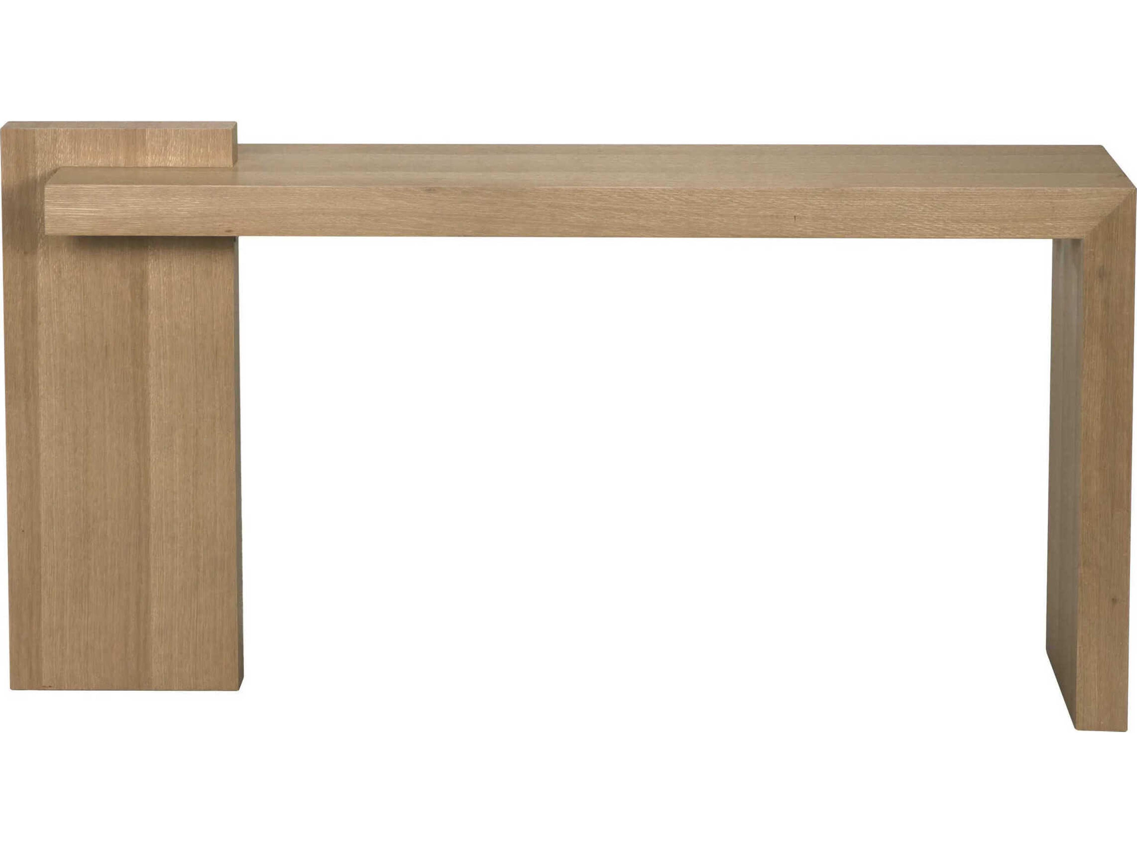 Noir Atlanta Rectangular Wood Natural Console Table