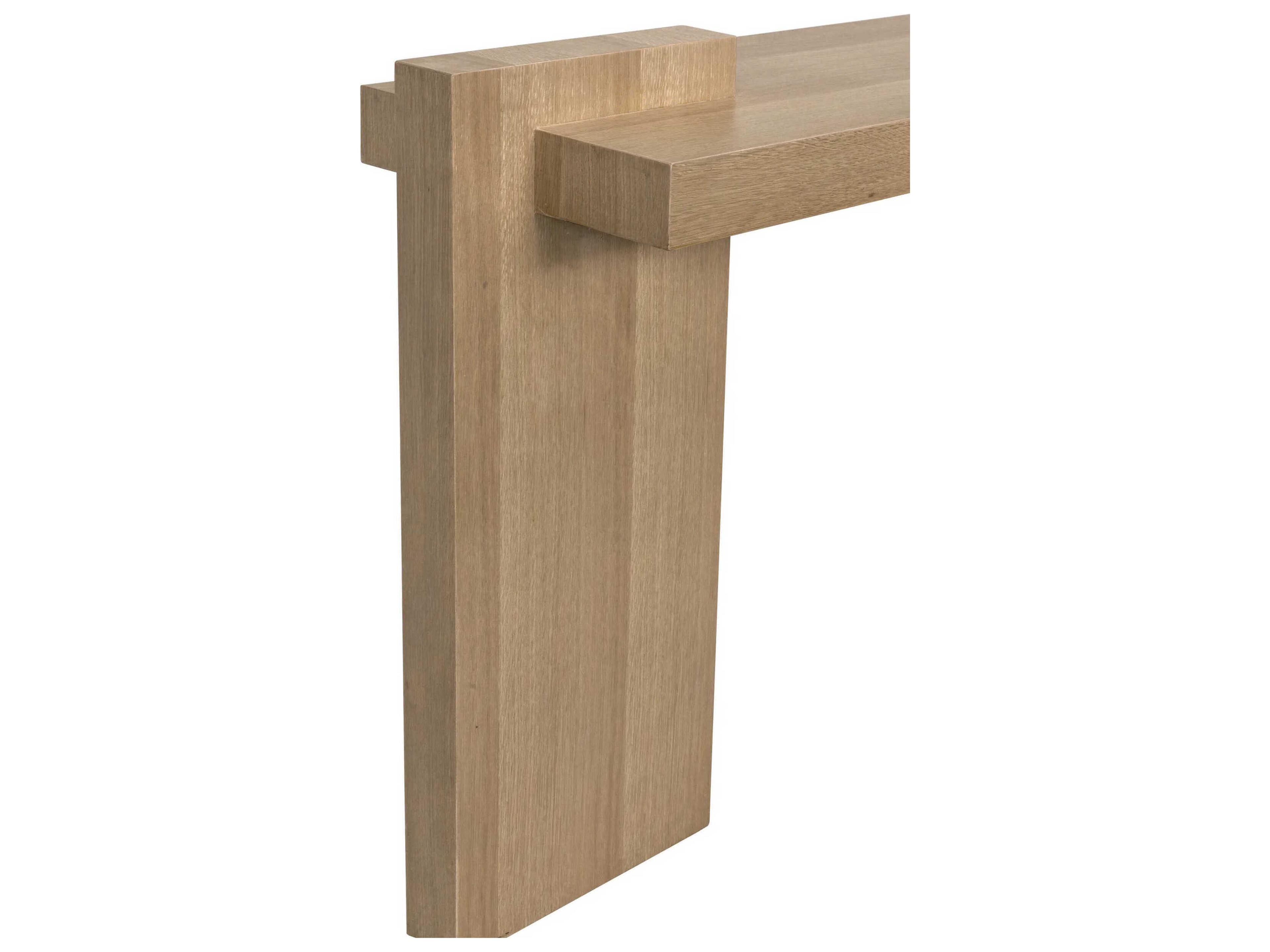 Noir Atlanta Rectangular Wood Natural Console Table