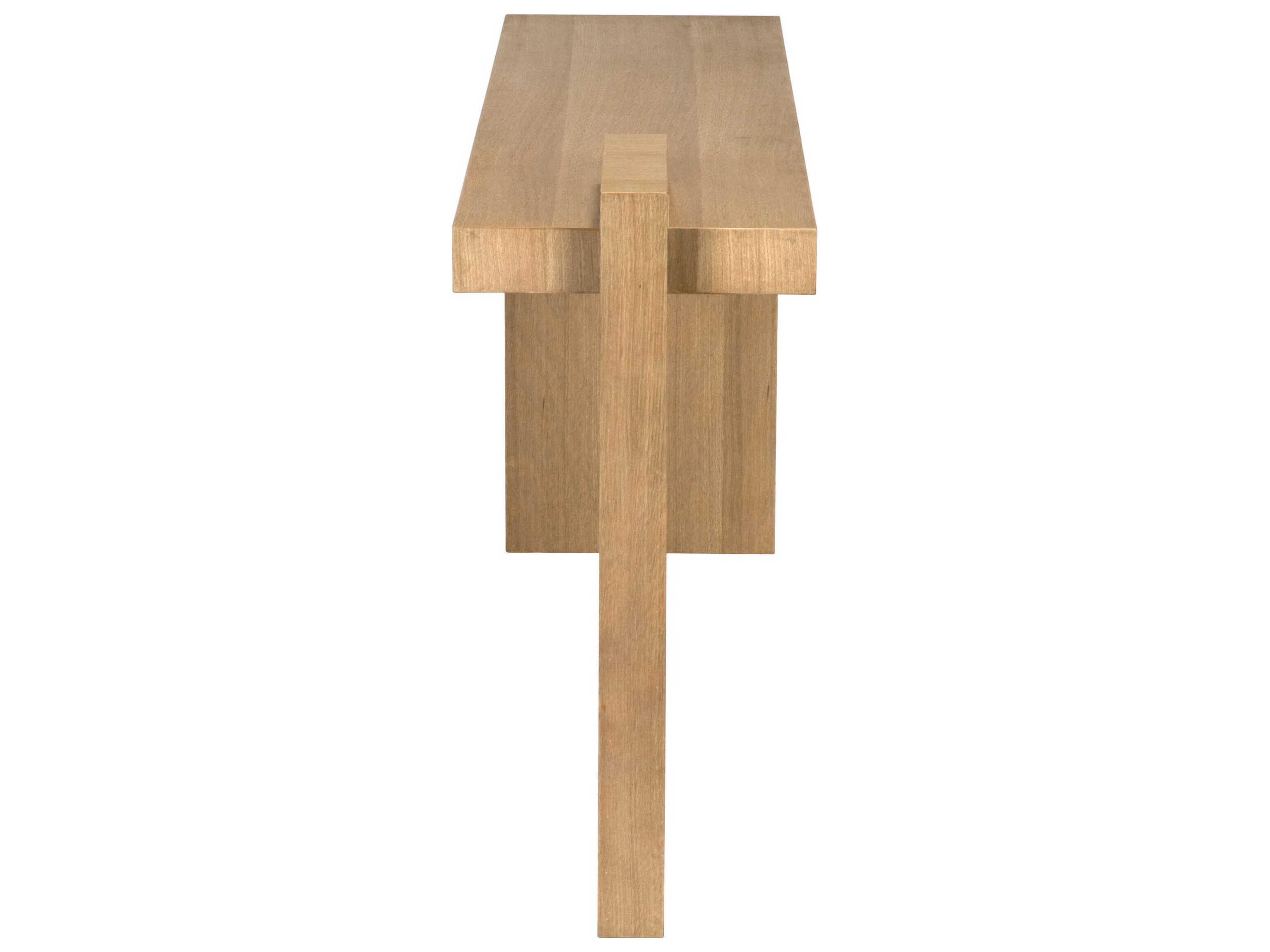 Noir Atlanta Rectangular Wood Natural Console Table