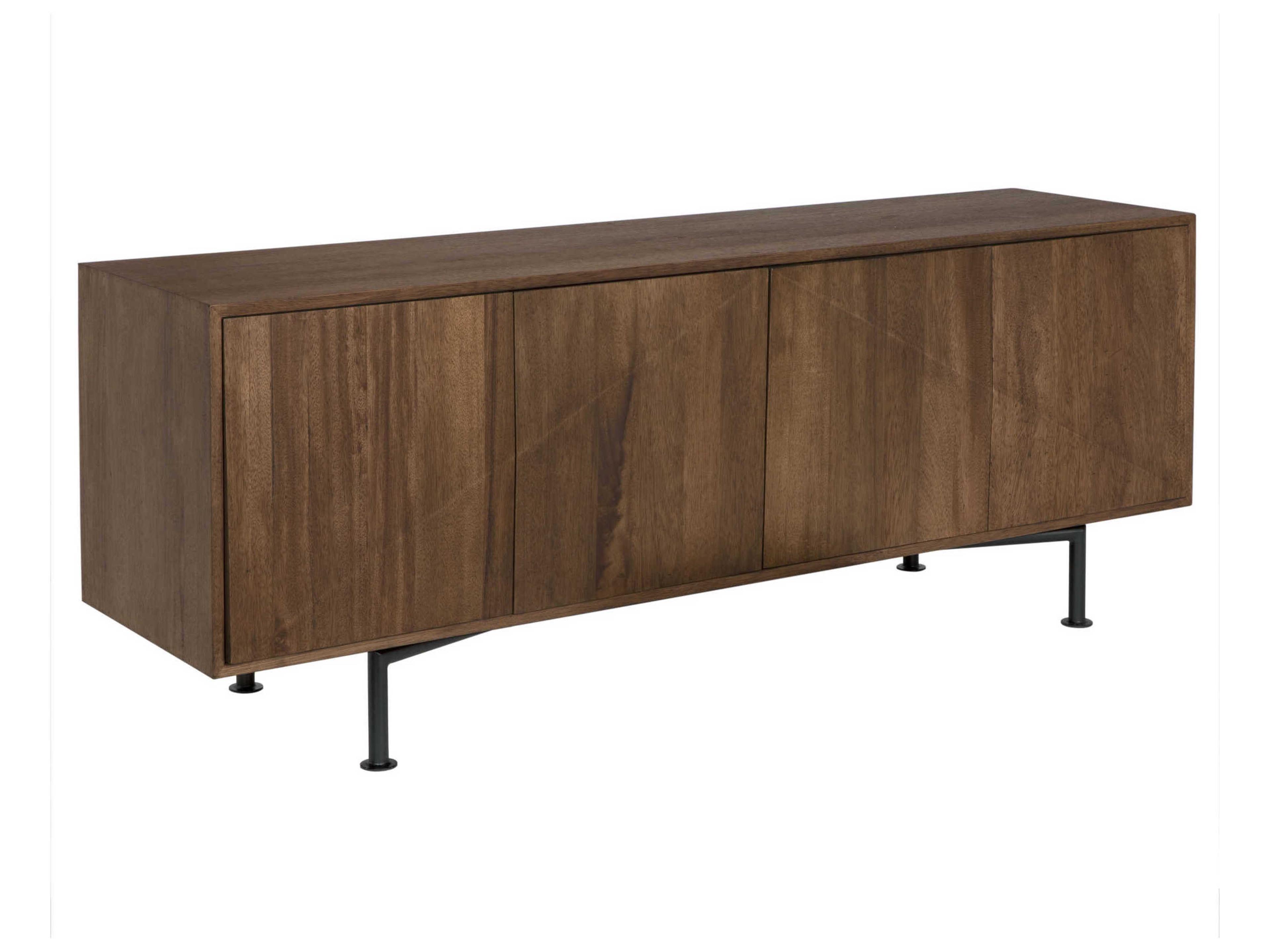 Noir Lionell 81" Walnut Wood Dark Sideboard