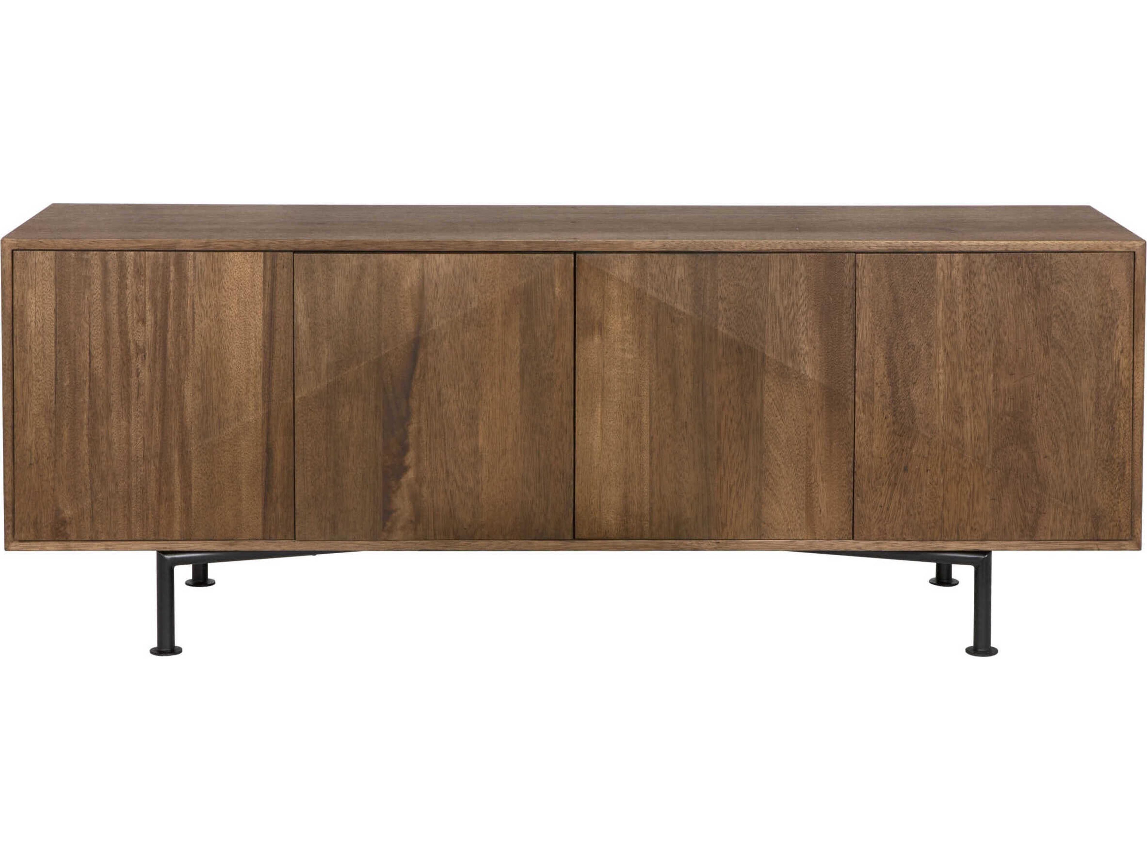 Noir Lionell 81" Walnut Wood Dark Sideboard
