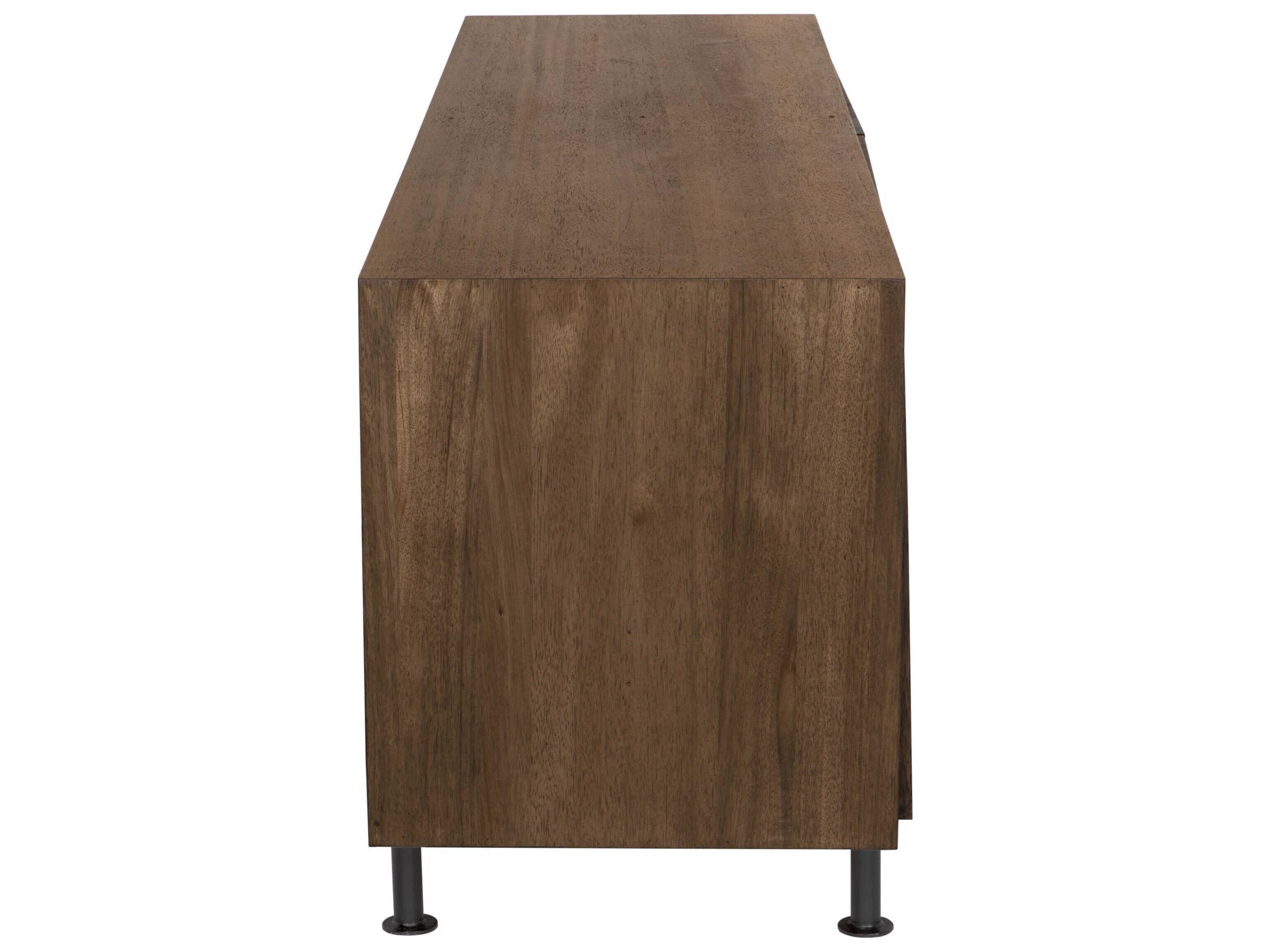 Noir Lionell 81" Walnut Wood Dark Sideboard