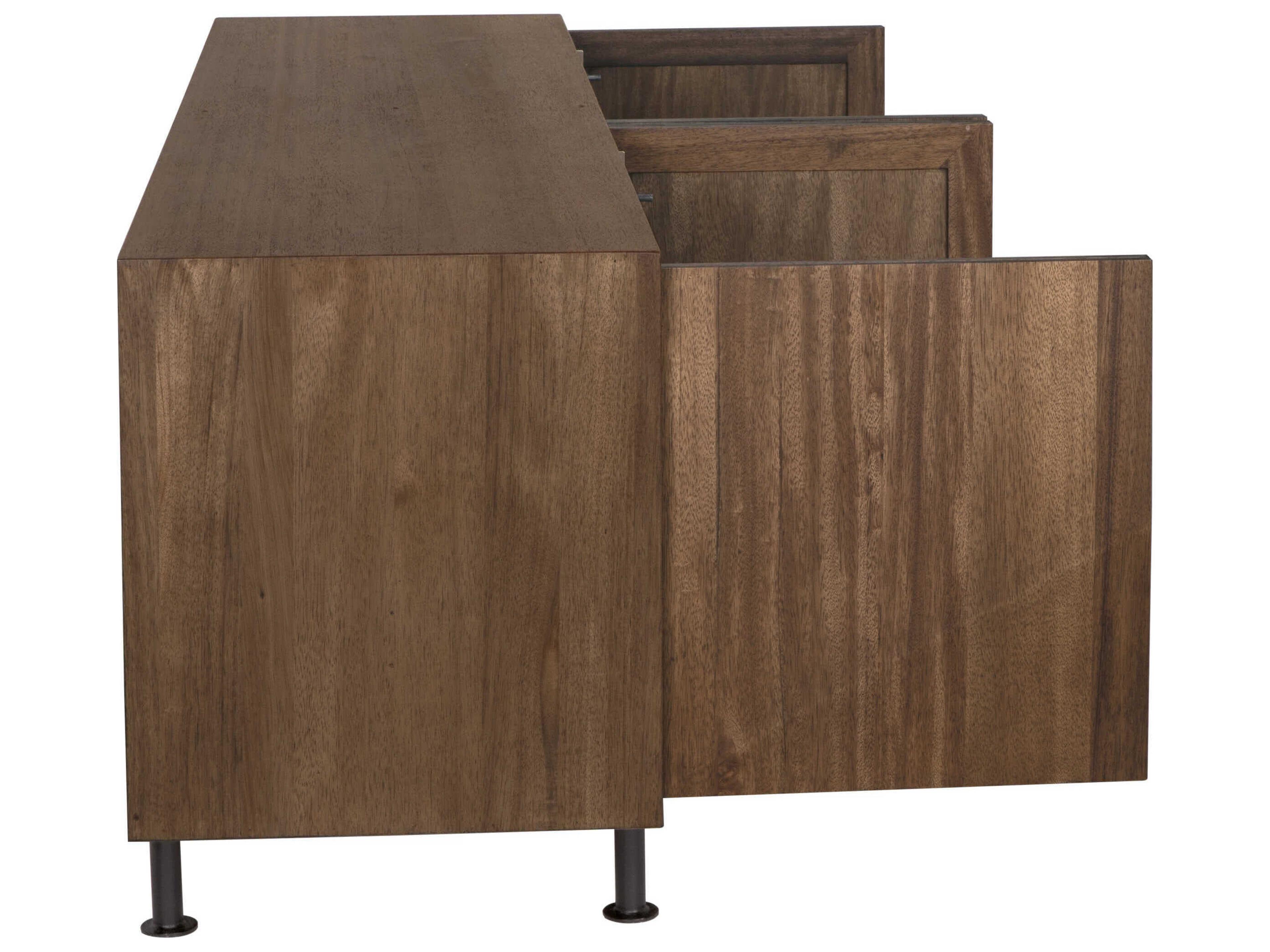 Noir Lionell 81" Walnut Wood Dark Sideboard