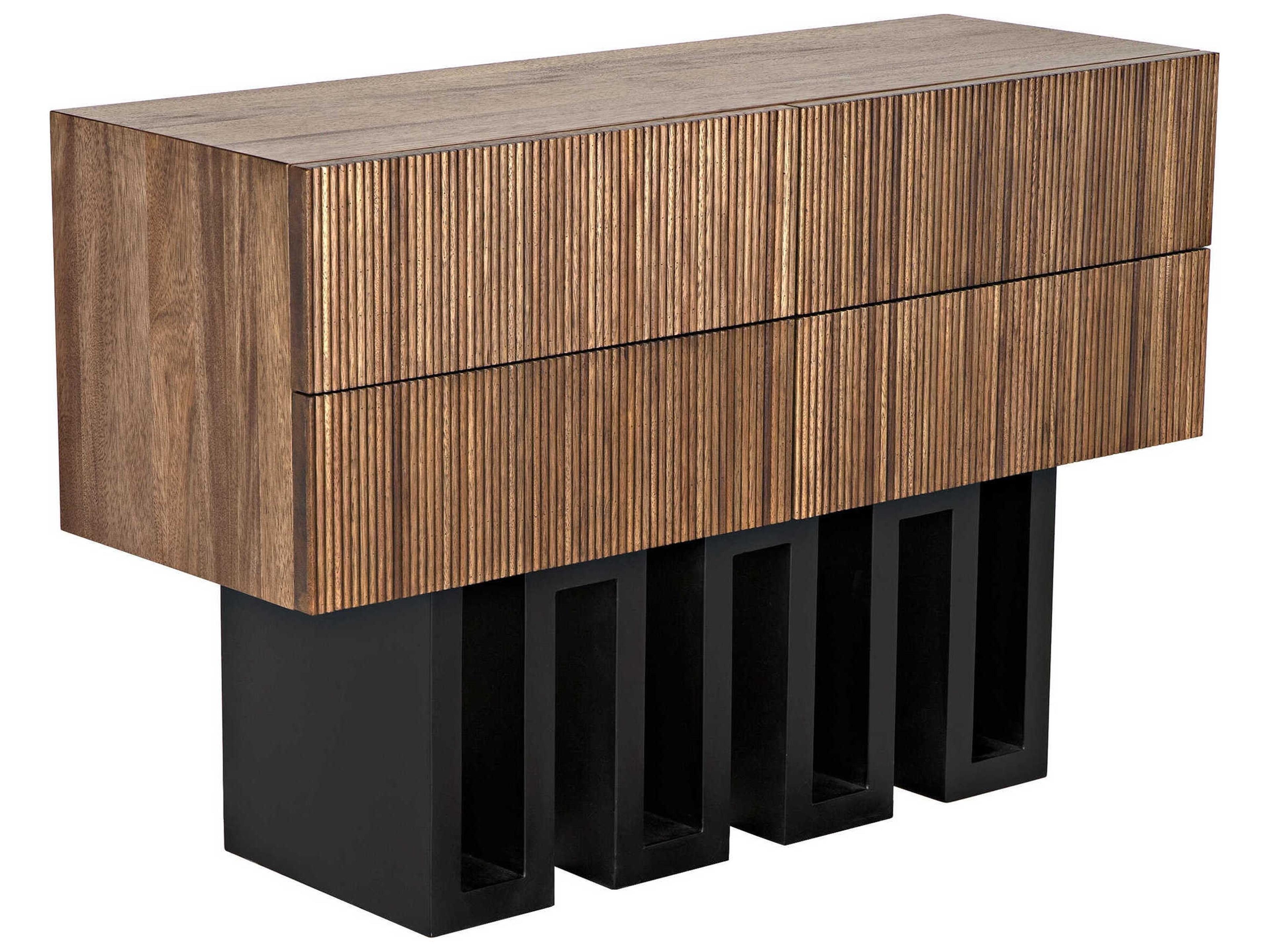 Nova 46" Walnut Wood Dark With Matte Black Sideboard
