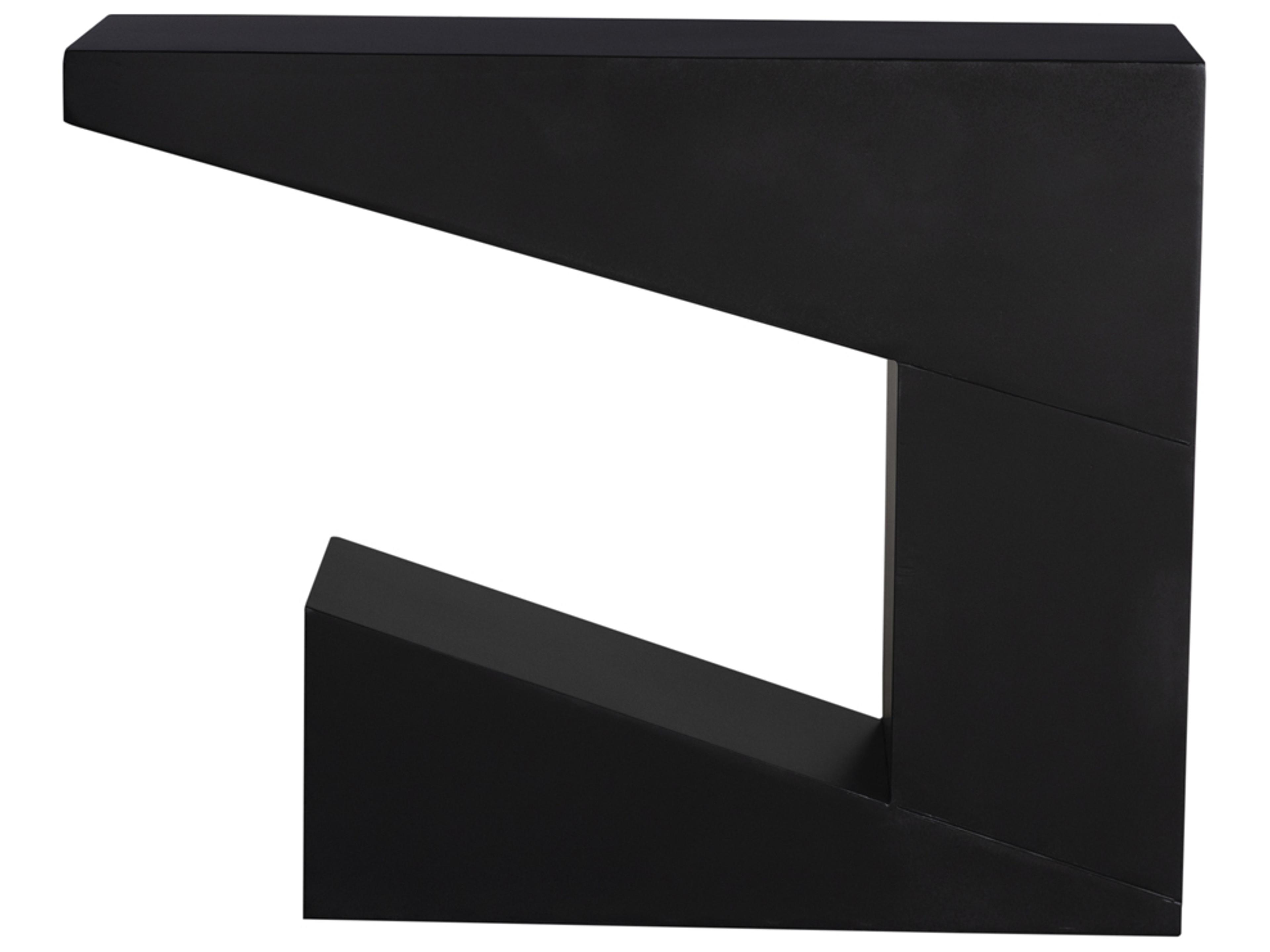 Noir Rectangular Metal Matte Black Console Table