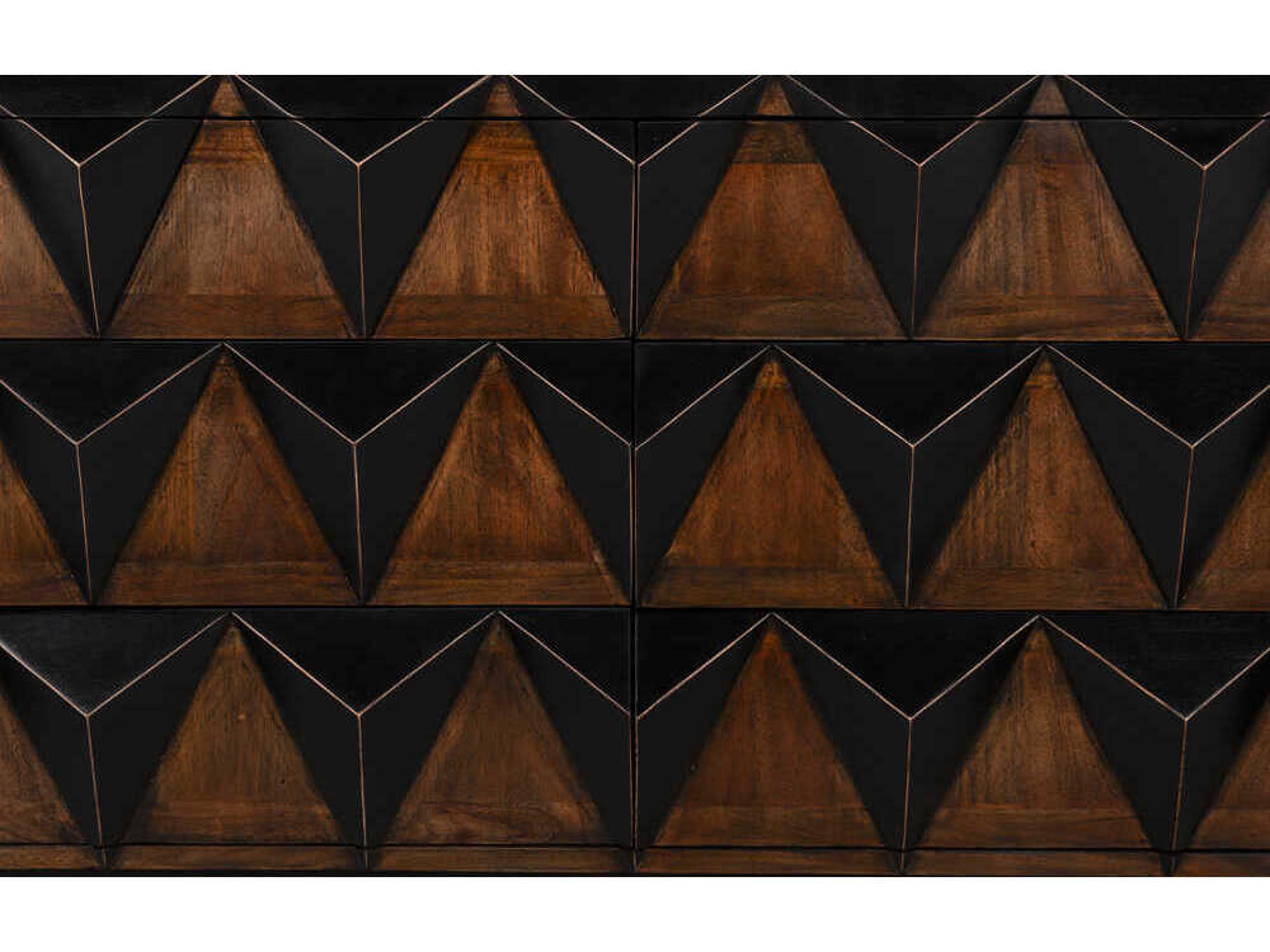 Noir 63" Mahogany Wood Hand Rubbed Black Brown Nigel Sideboard