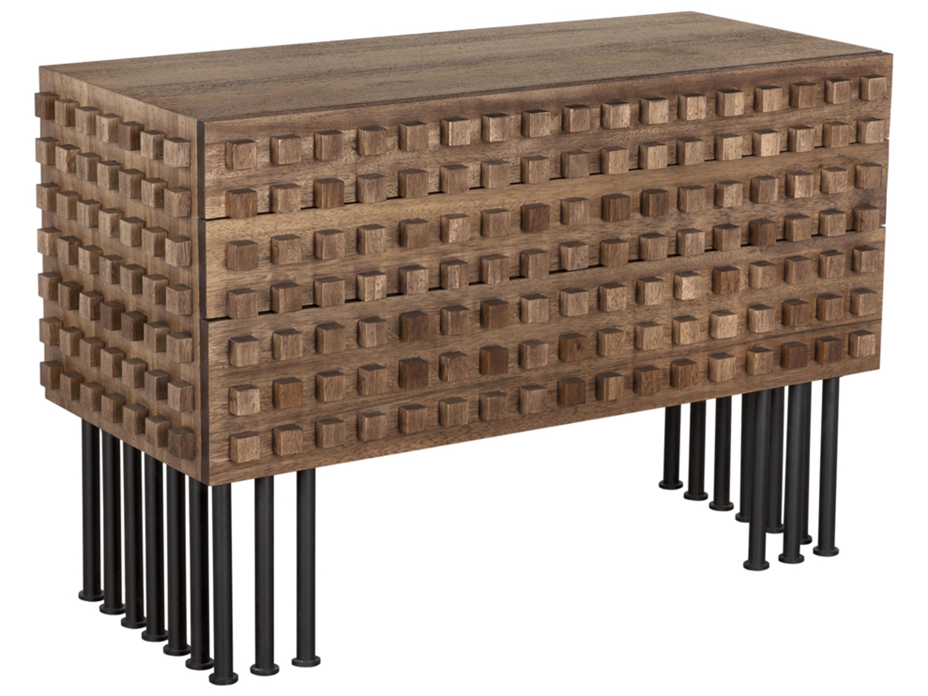 Wolfgang 45" Walnut Wood Dark Matte Black Sideboard