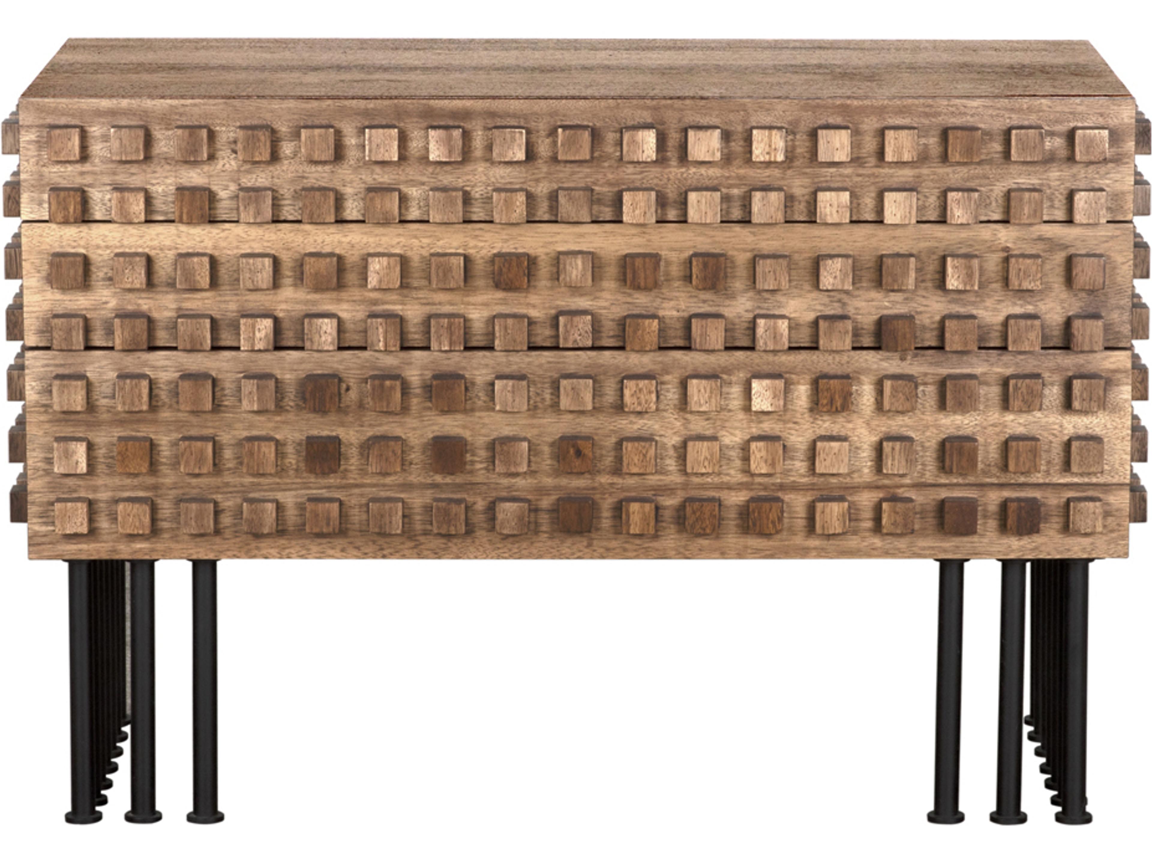 Noir Wolfgang 45" Walnut Wood Dark Matte Black Sideboard