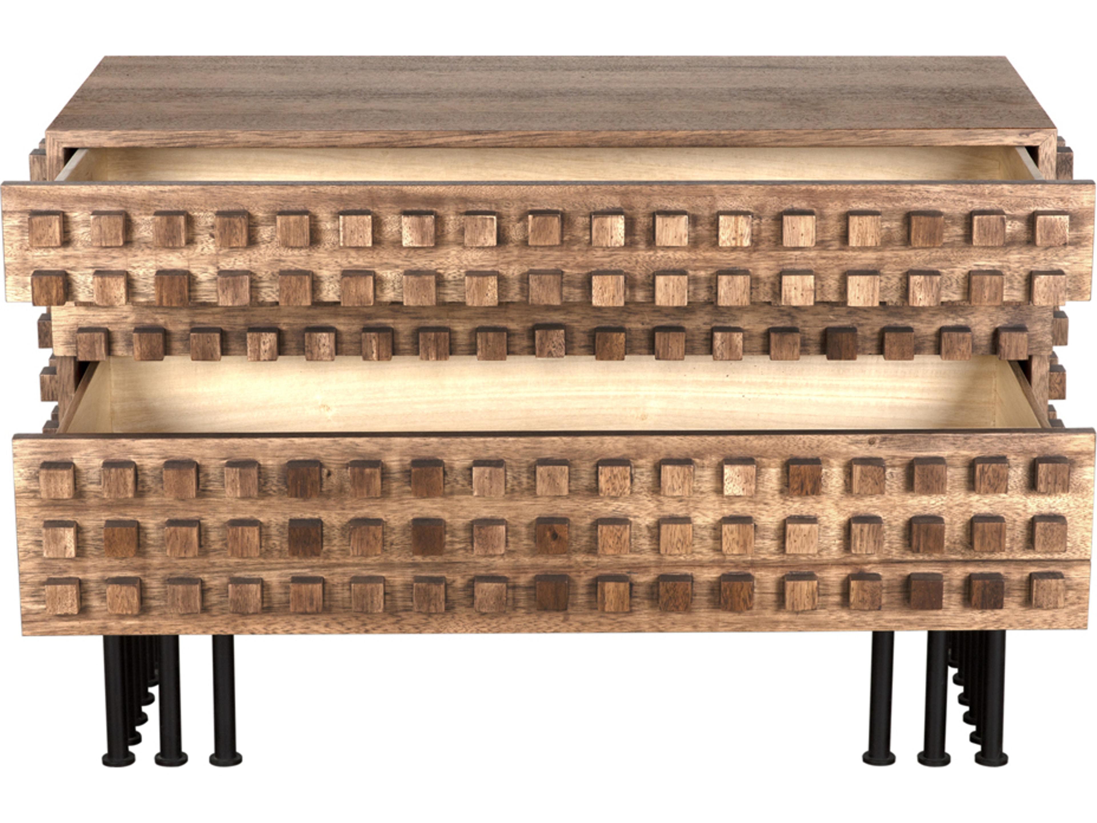 Noir Wolfgang 45" Walnut Wood Dark Matte Black Sideboard