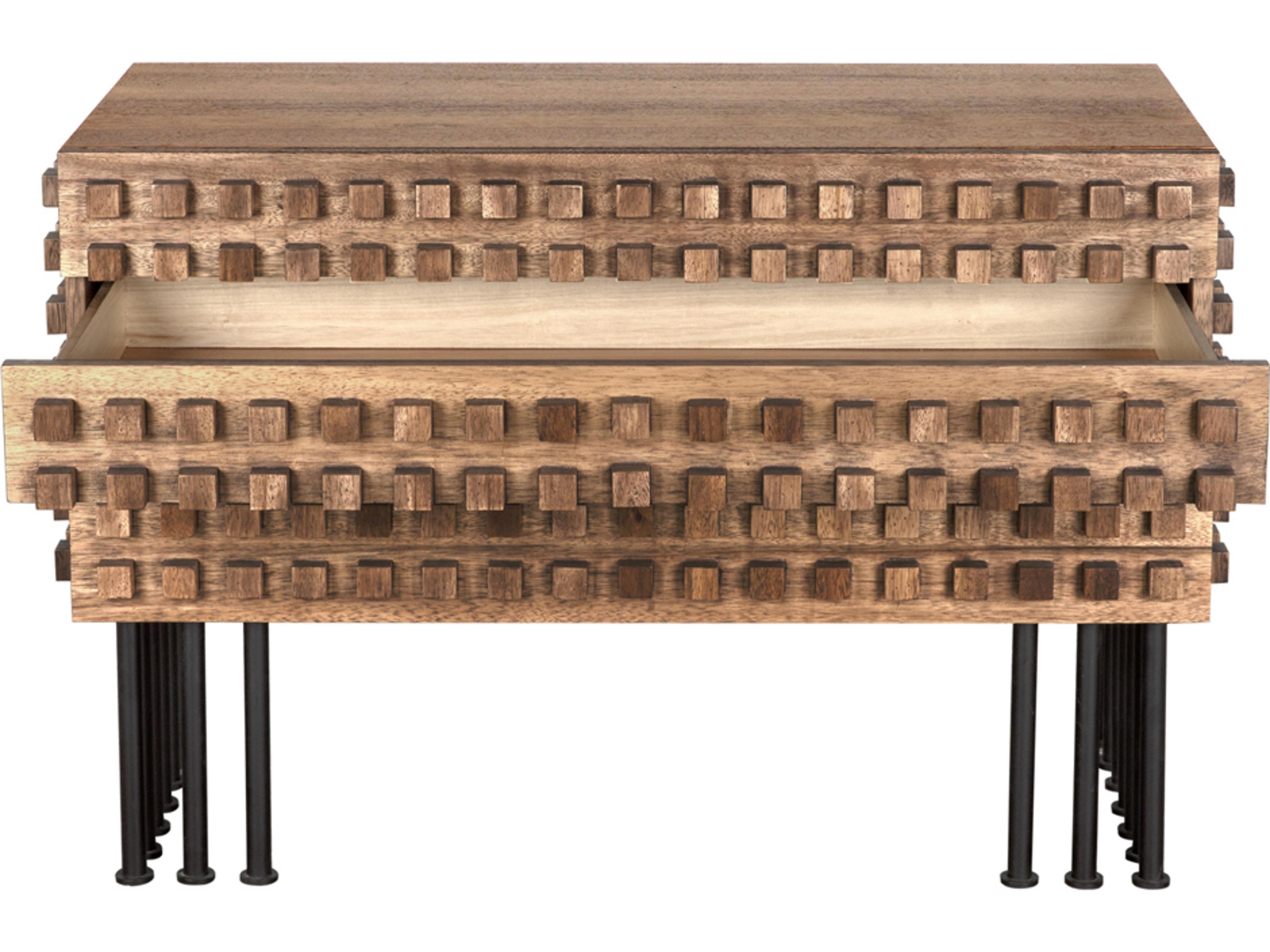 Noir Wolfgang 45" Walnut Wood Dark Matte Black Sideboard