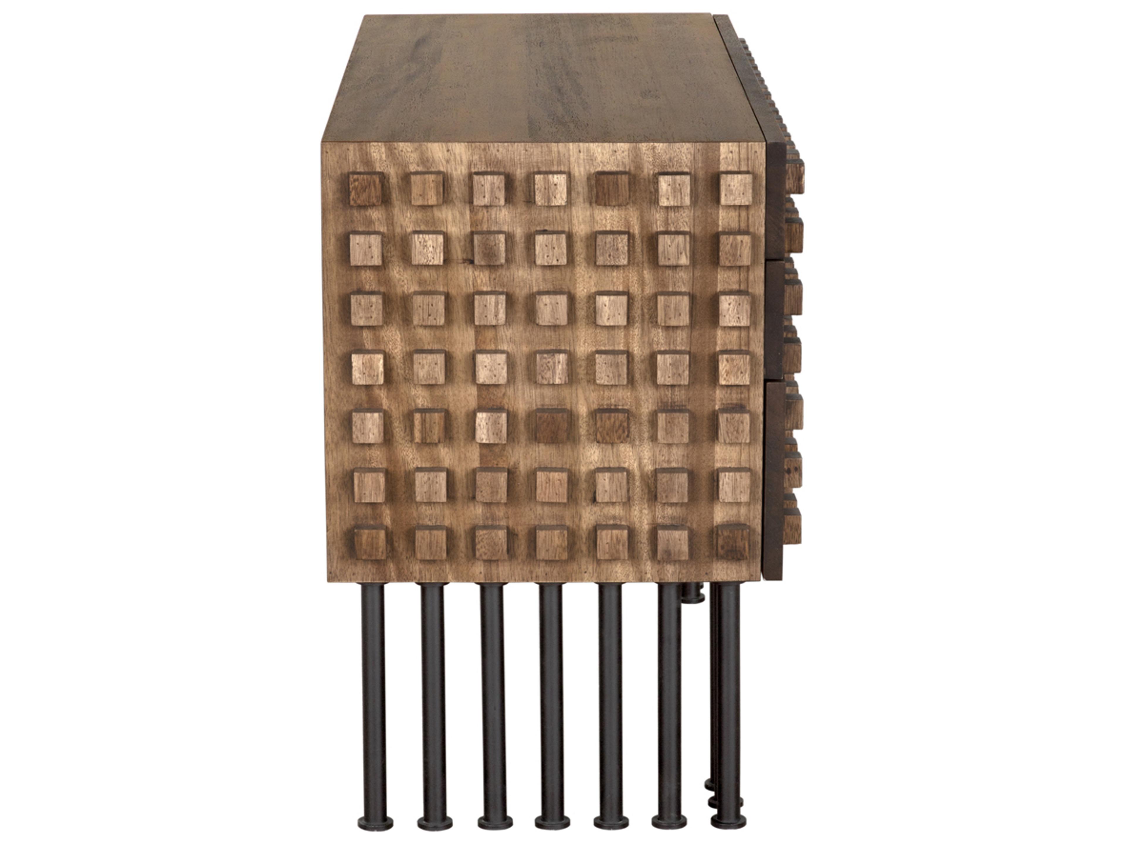 Noir Wolfgang 45" Walnut Wood Dark Matte Black Sideboard